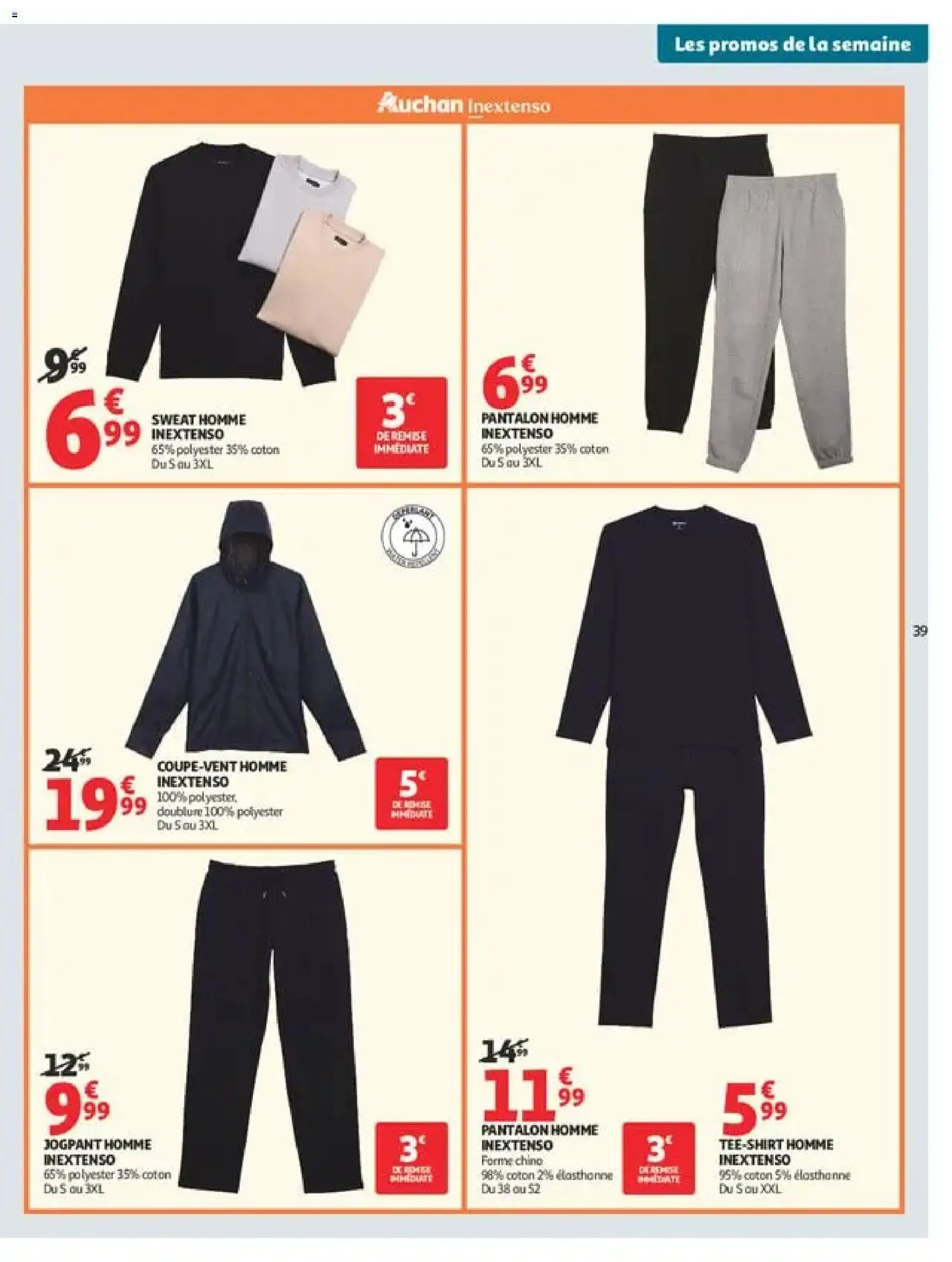 {H1} | Page: 39 | Produits: Pantalon homme, Coton, T-shirt, Pantalon