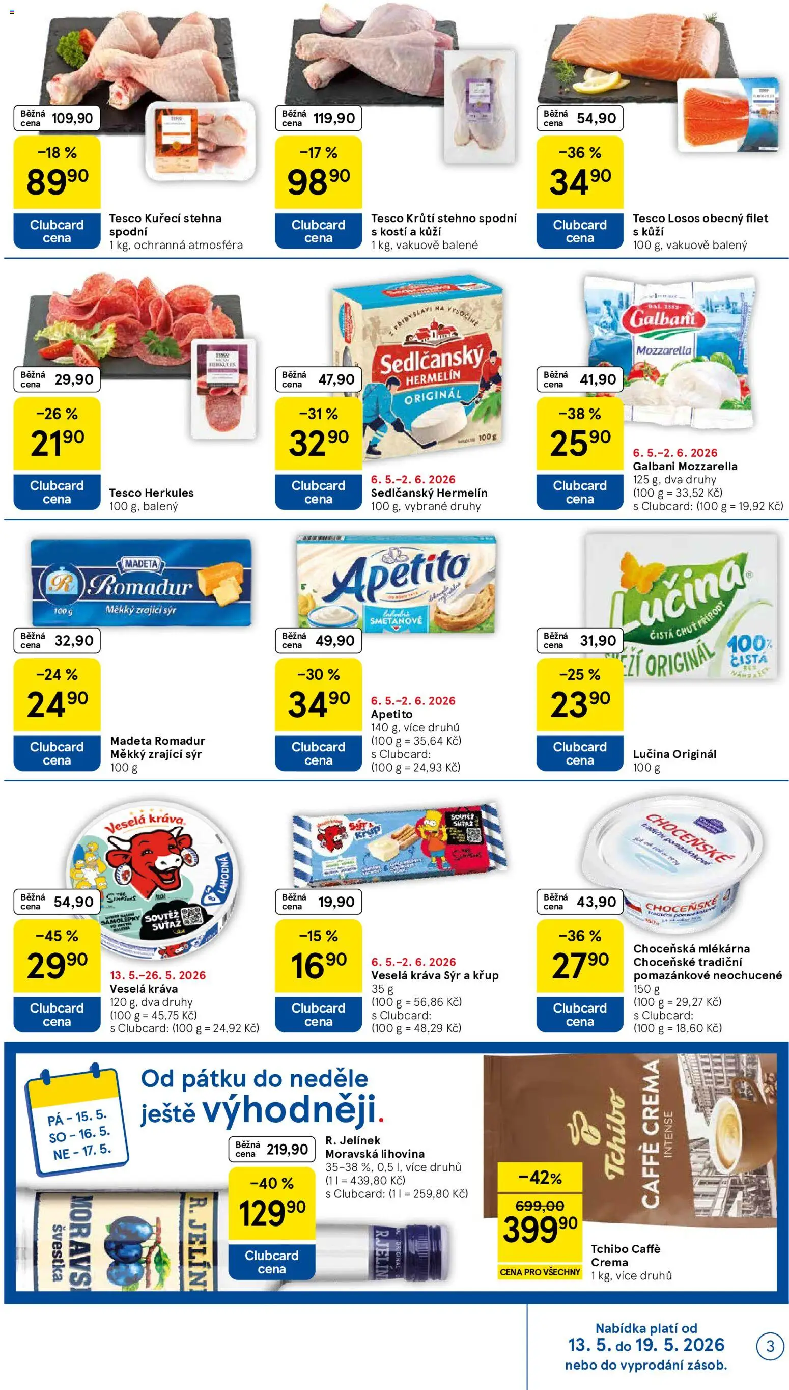 Tesco leták - Supermarket od 13.05.2026 | Strana: 3 | Produkty: Lučina, Losos, Samolepky, Filet