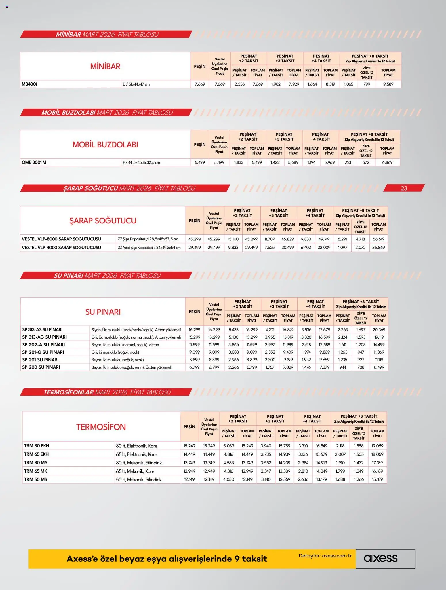 Vestel Katalog - 01.03.2026 tarihinden itibaren geçerlidir | Sayfa: 23 | Ürünler: Duş, Buzdolabı