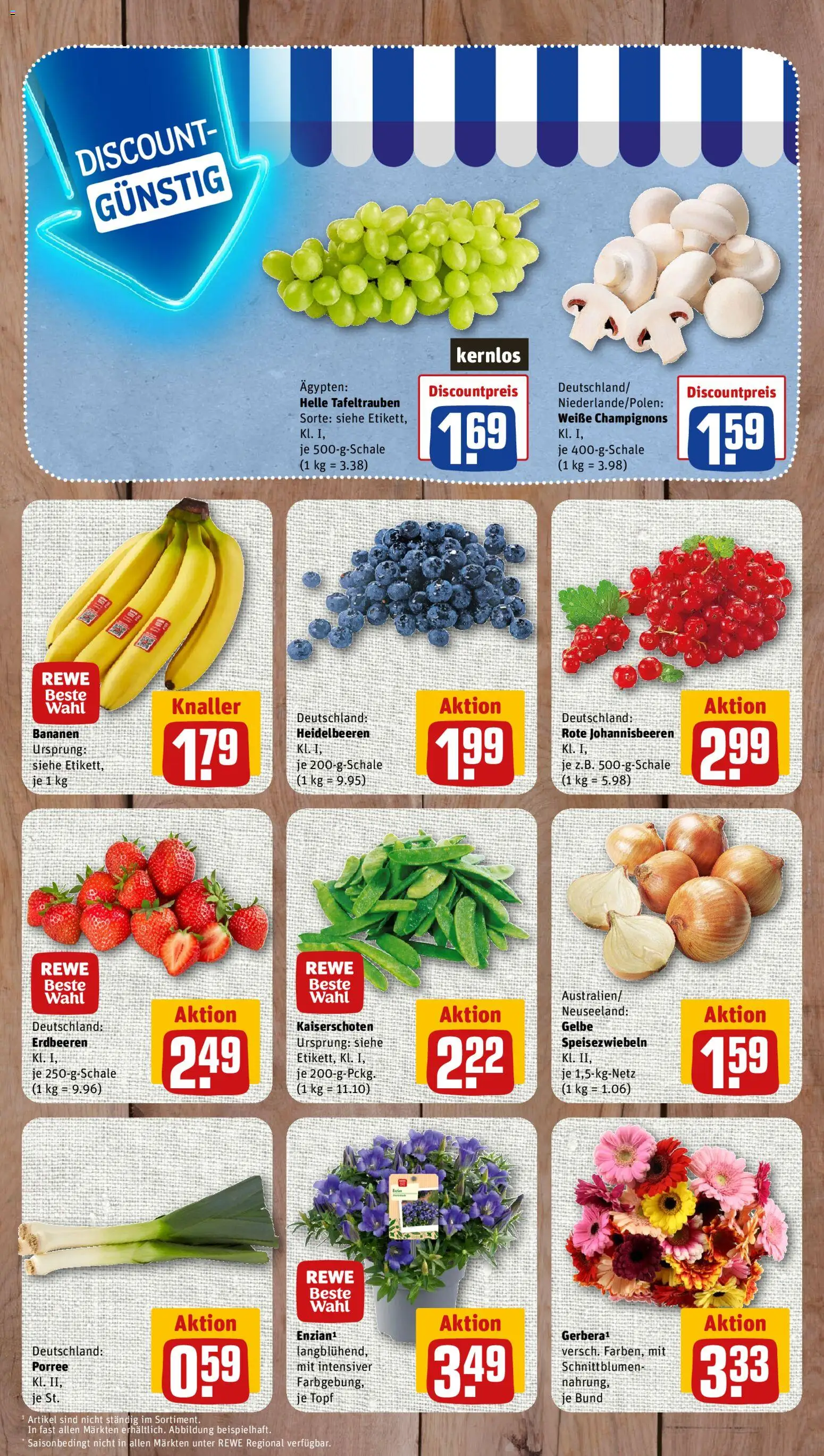 Nahkauf Prospekt – gültig ab 20.07.2026 | Seite: 3 | Produkte: Bananen, Heidelbeeren, Champignons, Erdbeeren