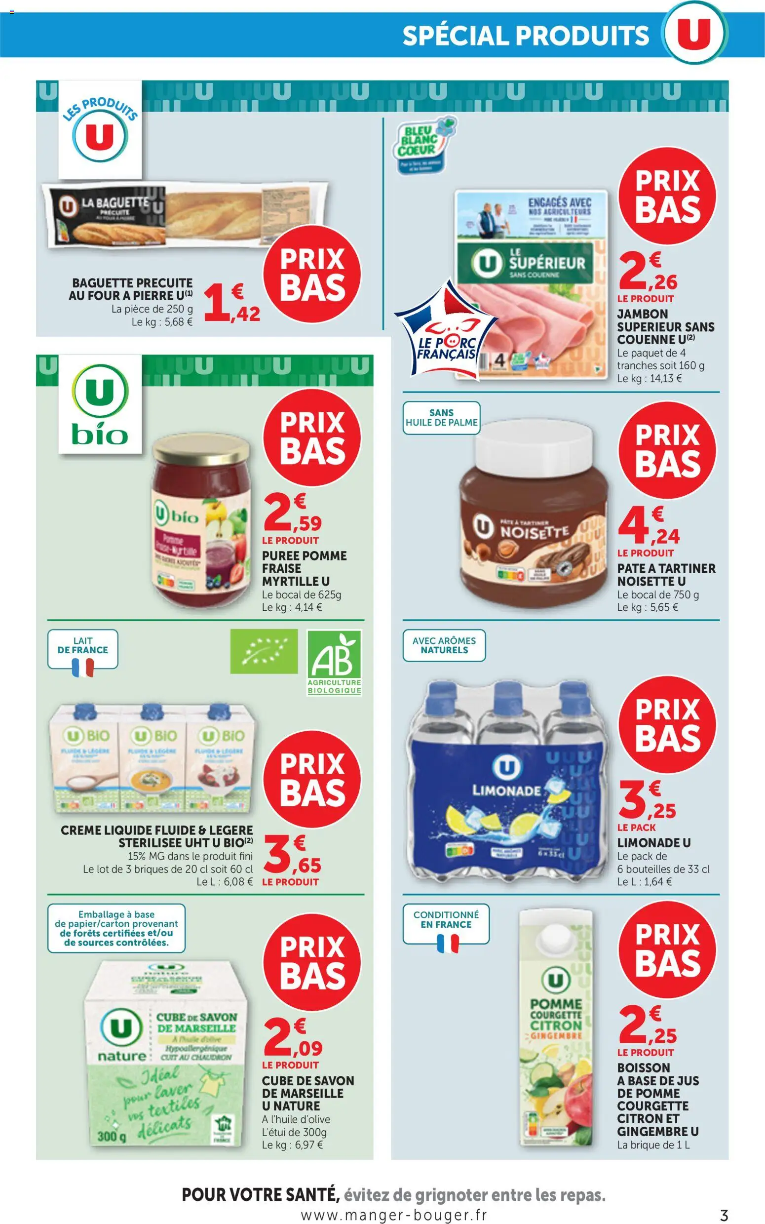 {H1} | Page: 3 | Produits: Citron, Fraise, Courgette, Jambon