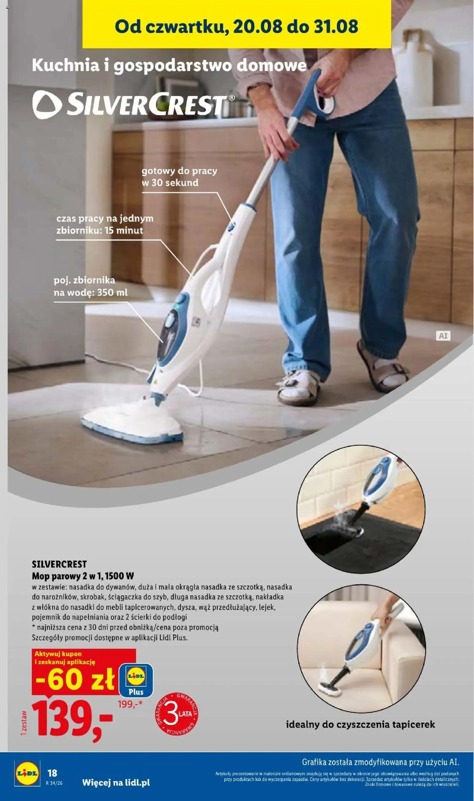 Lidl gazetka od 17.08.2026 | Strona: 28 | Produkty: Mop parowy, Mop
