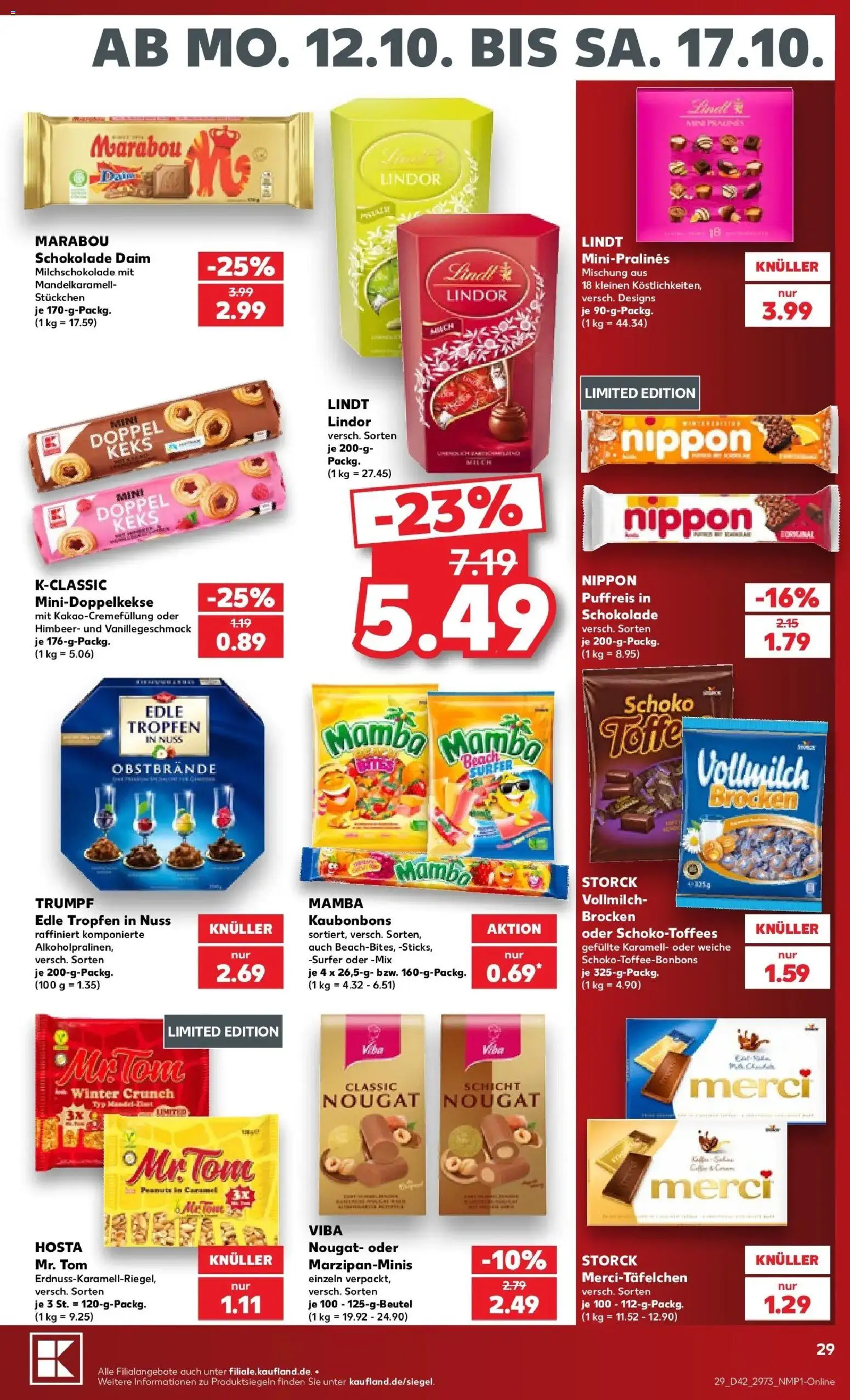 Prospekt Kaufland ab 12.10.2026 » Angebote Online zum Blättern | Seite: 33 | Produkte: Merci, Milch, Schokolade, Lindor