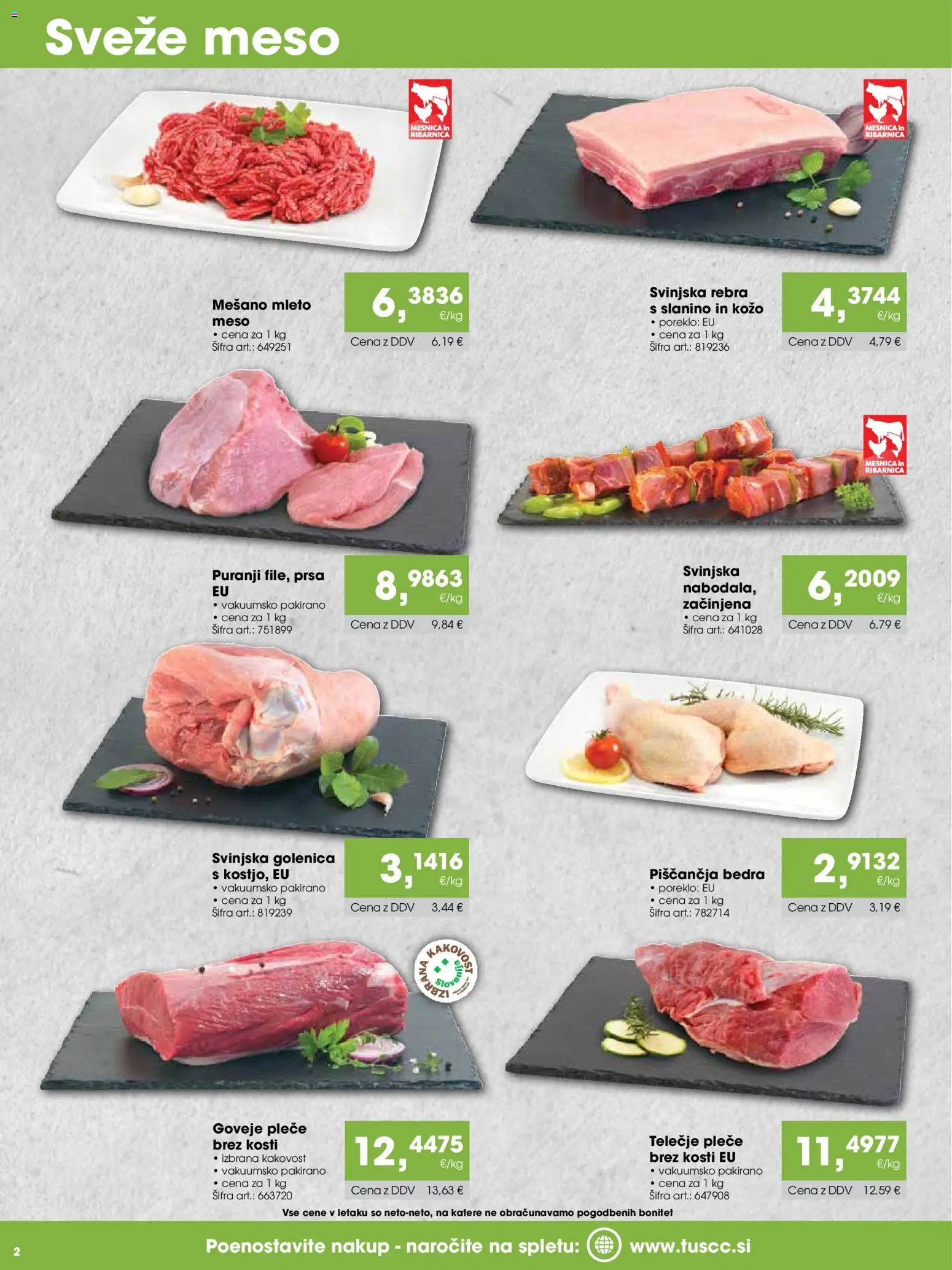 Novi Tuš katalog ponudbe – veljaven od 15.08.2026 | Stran: 2 | Izdelki: Piščančja bedra
