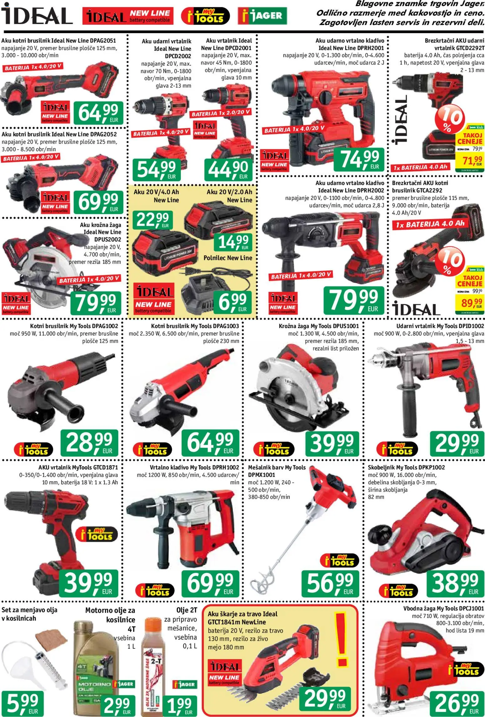 Novi Jager katalog ponudbe – veljaven od 06.05.2026 | Stran: 3 | Izdelki: Baterija, Mesalnik, Vrtalnik, Brusilnik