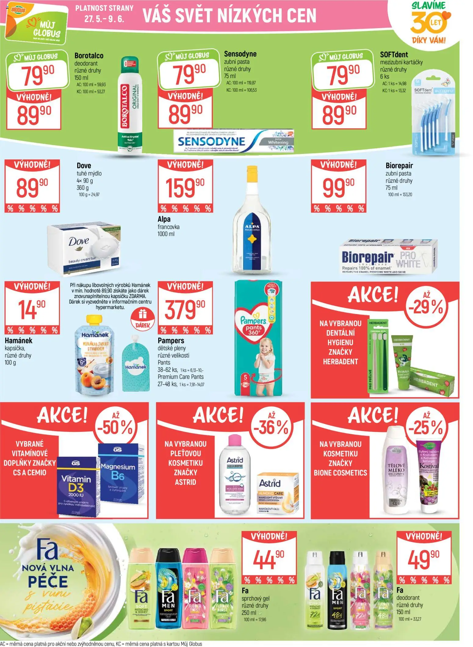 Globus leták - Pardubice od 27.05.2026 | Strana: 32 | Produkty: Deodorant, Pampers, Alpa, Pleny