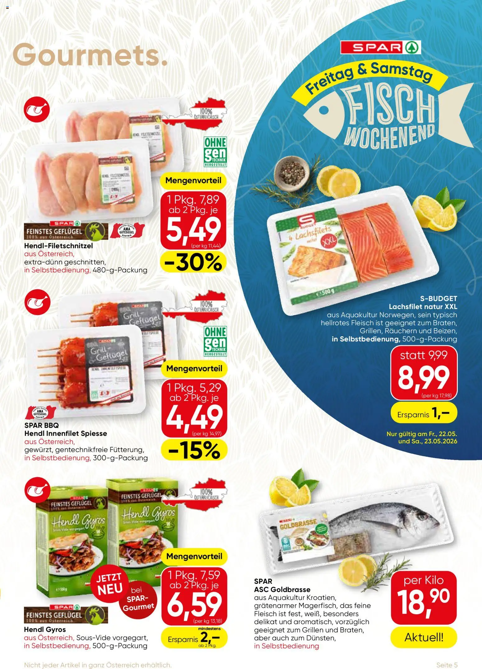 SPAR Gourmet Flugblatt gültig ab 21.05.2026 | Seite: 5 | Produkte: Grill, Fisch