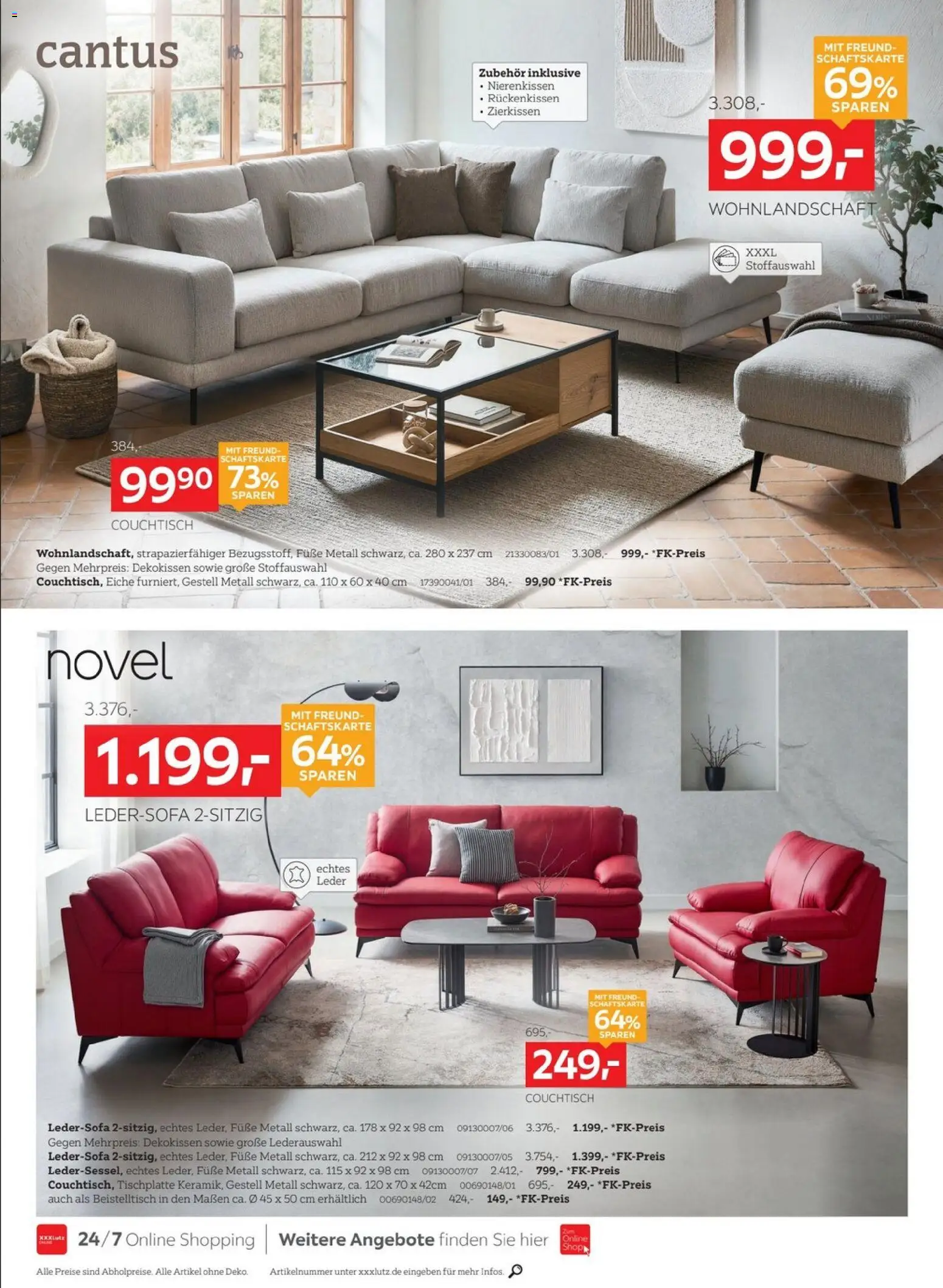 XXXLutz Personalrabatt für alle – gültig ab 02.09.2026 | Seite: 10 | Produkte: Wohnlandschaft, Ledersofa, Beistelltisch, Couchtisch