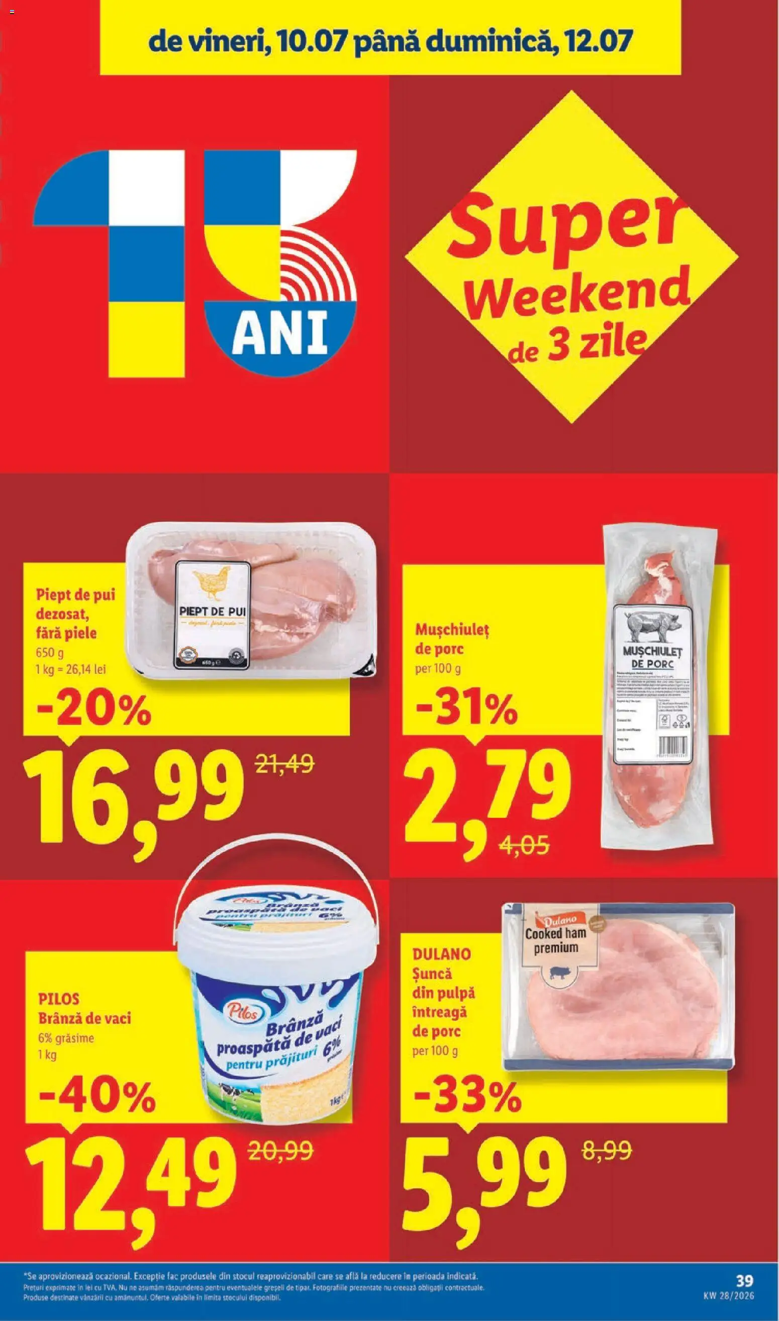 Noul catalog Lidl – valabil de la 06.07.2026 | Pagină: 39 | Produse: Toplar, Hacıyatmaz Kedi Oyuncağı, Brânză, Șuncă