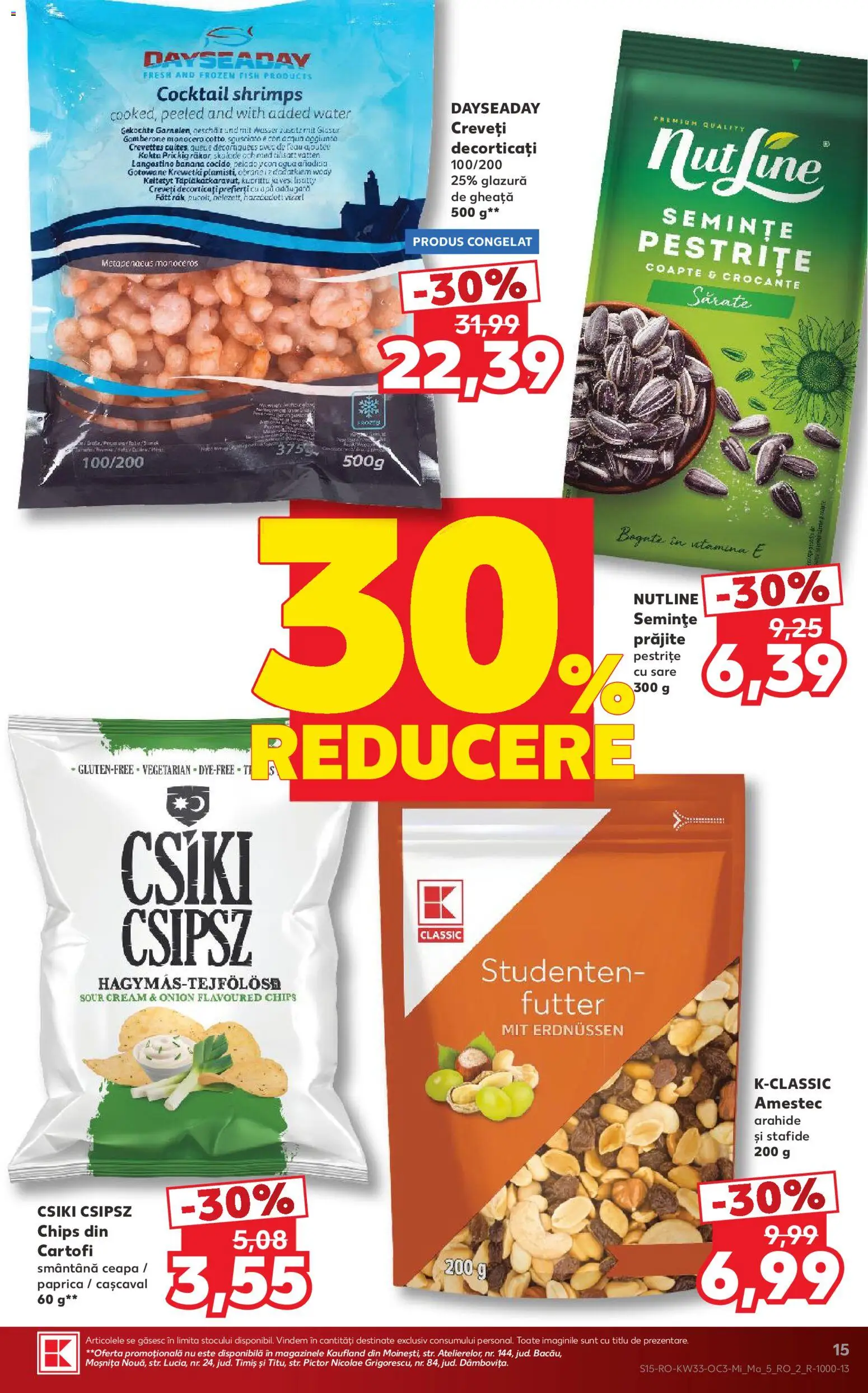 Noul catalog Kaufland – valabil de la 12.08.2026 | Pagină: 15 | Produse: Cocktail, Amestec, Stafide, Sare