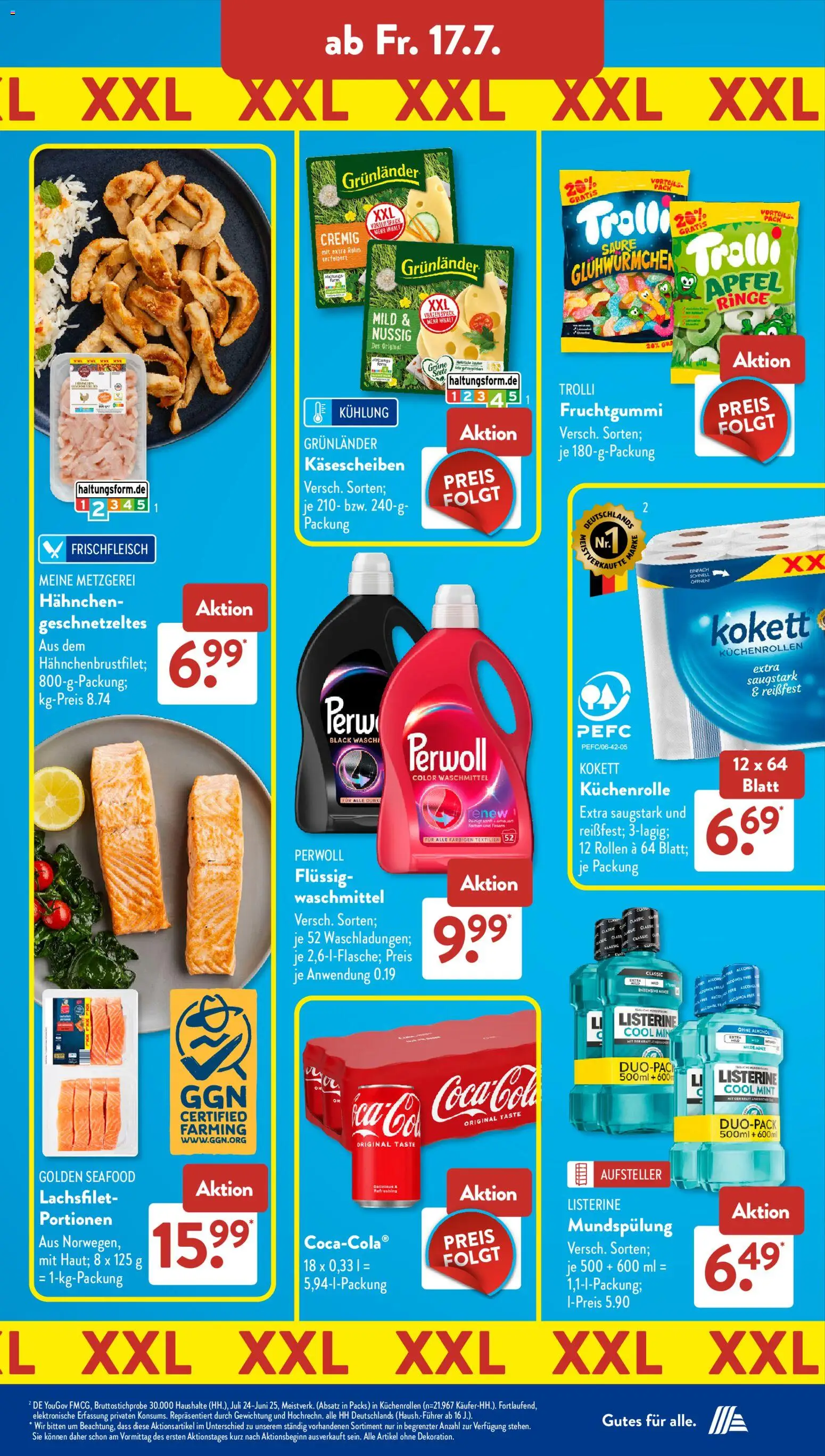 Aldi Süd Prospekt – gültig ab 13.07.2026 | Seite: 16 | Produkte: Hahnchen, Perwoll, Grunlander, Listerine