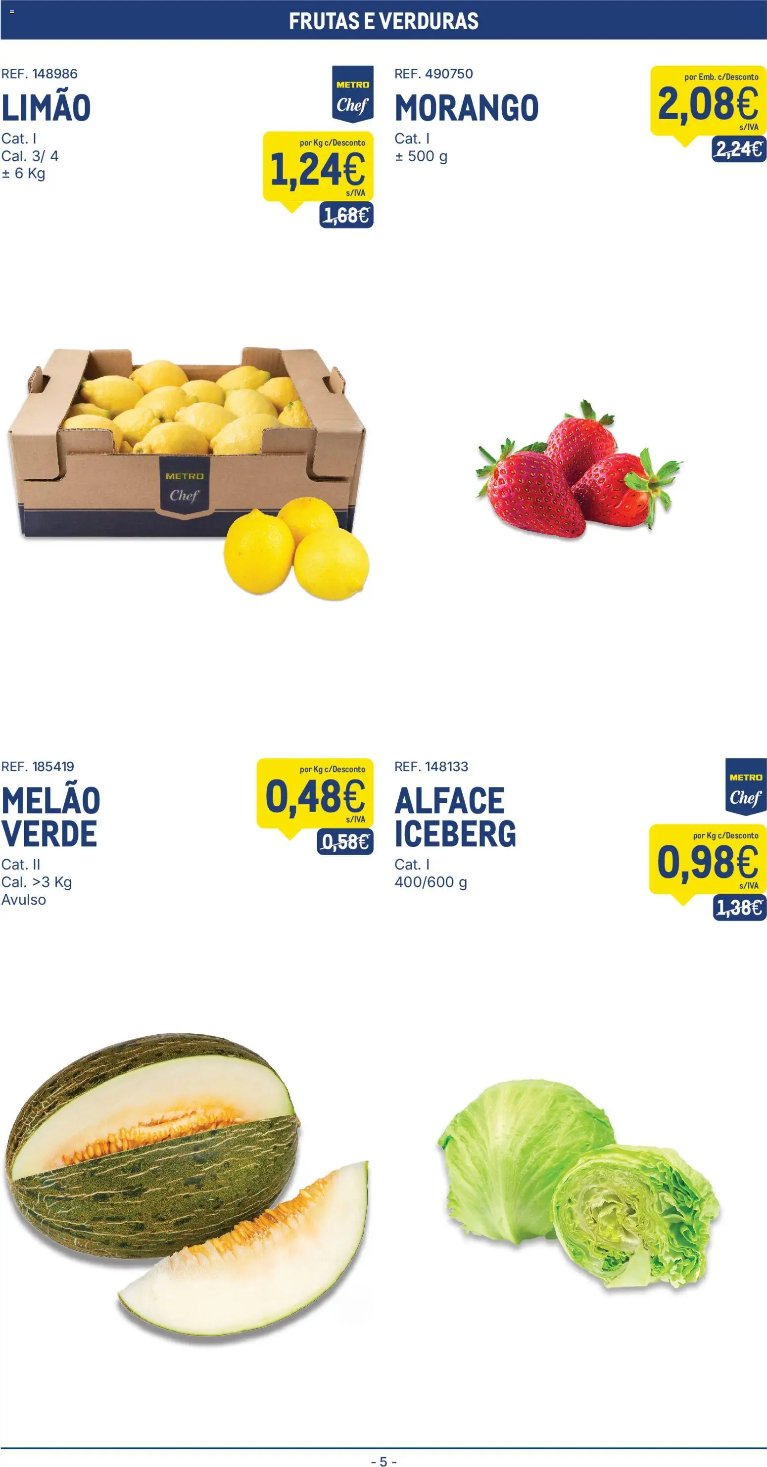 Makro folheto │ válido de 25/08/2026 | Página: 5 | Produtos: Frutas, Melão, Alface