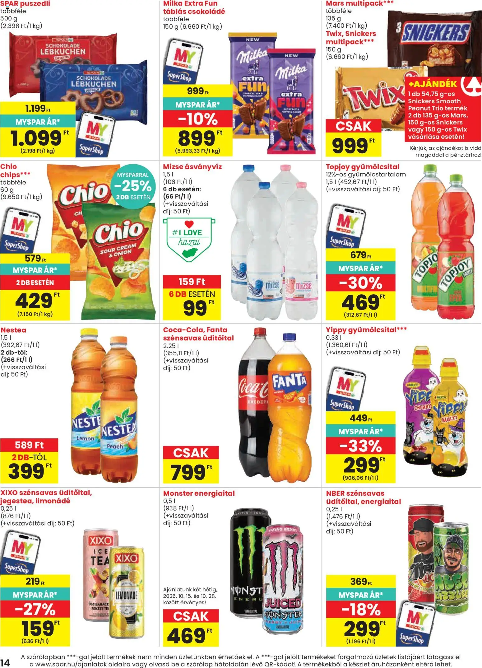 Spar akciós ujság - amely érvényes a következő dátumtól: 2026.10.15. | Oldal: 14
