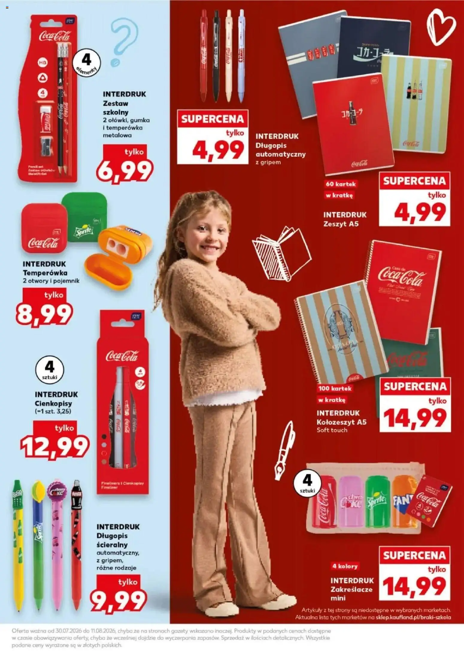 Kaufland gazetka - Wszystko do szkoły od 30.07.2026 - od jutra PDF | Strona: 21 | Produkty: Temperówka, Zeszyt, Sprite, Coca cola