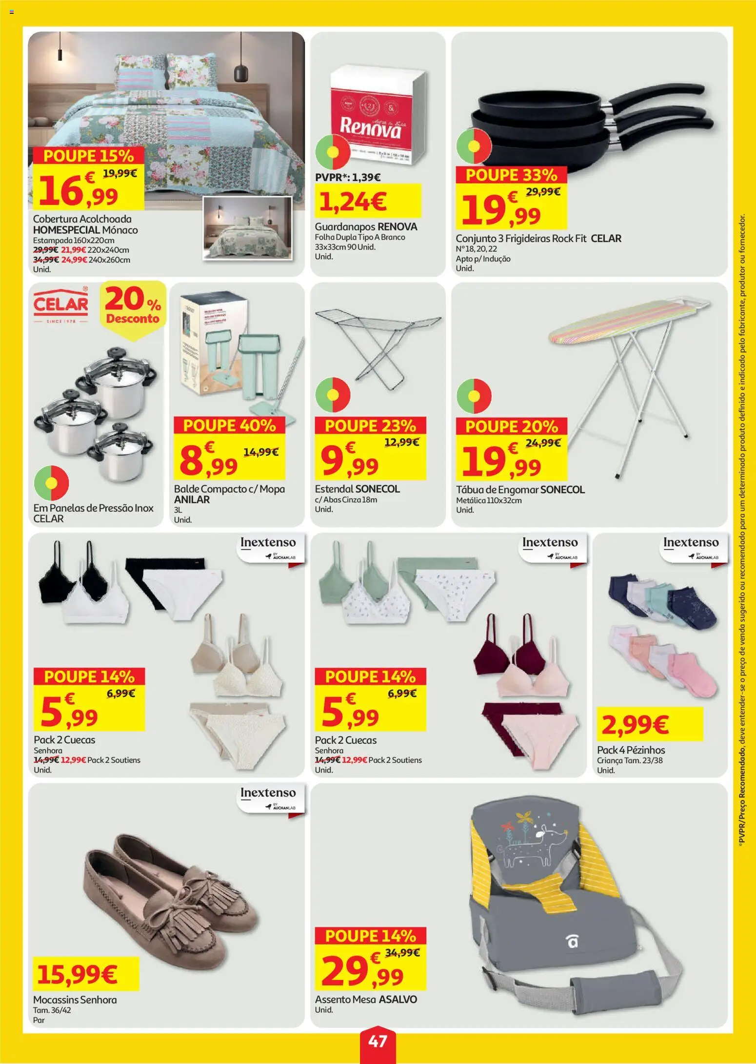 Auchan folheto │ válido de 30/07/2026 | Página: 47 | Produtos: Guardanapos, Mesa, Cuecas, Mocassins