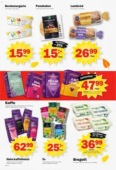 Pekås erbjudanden - Förhandsvisning av reklamblad från butik Pekås aktuell från 14/09/2026 | Sida: 2 | Produkter: Kaffebönor, Bregott, Kaffe, Lantbröd