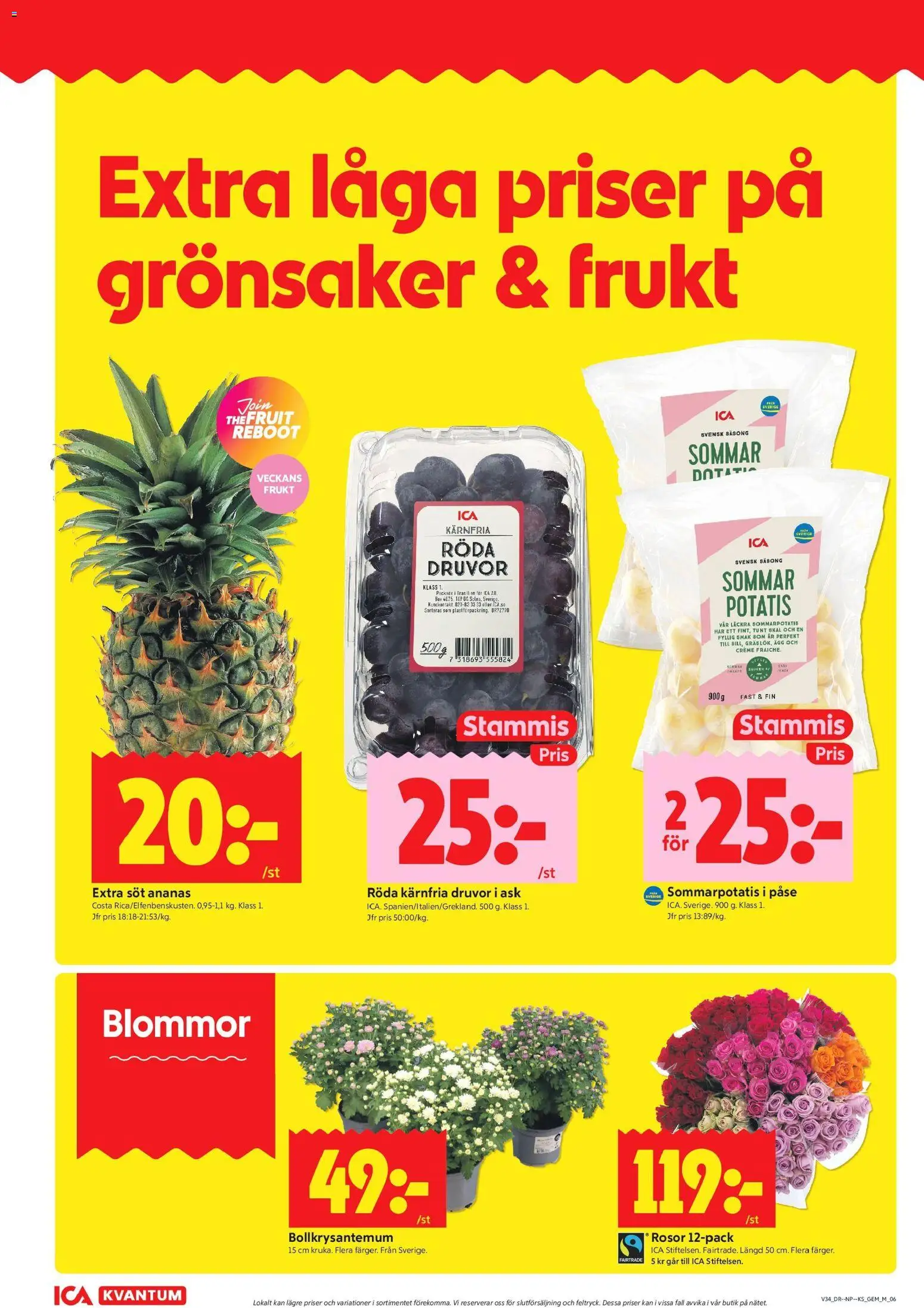 ICA Kvantum reklamblad aktuell från 17/08/2026 | Sida: 6 | Produkter: Frukt, Ägg, Grönsaker, Blommor