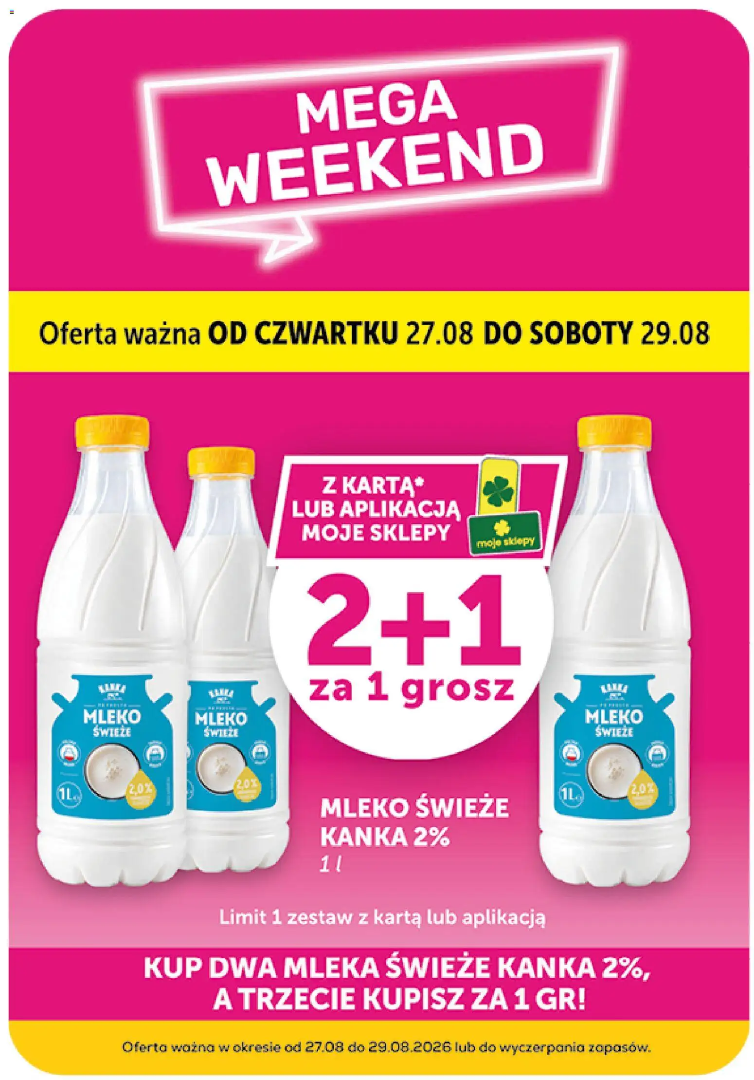 Groszek gazetka - Minimarket od 27.08.2026 | Strona: 3 | Produkty: Karta, Mleka, Mleko, Mleko świeże