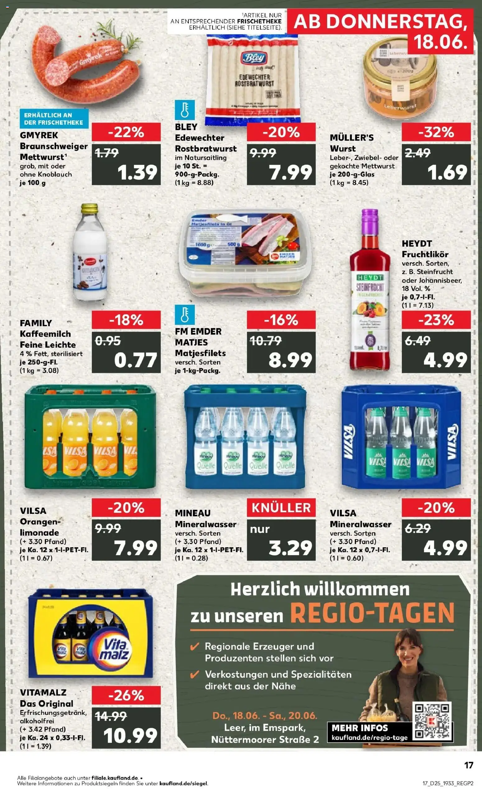 Kaufland Prospekt Leer (Ostfriesland) – gültig ab 15.06.2026 | Seite: 2 | Produkte: Orangen, Limonade, Wurst, Knoblauch
