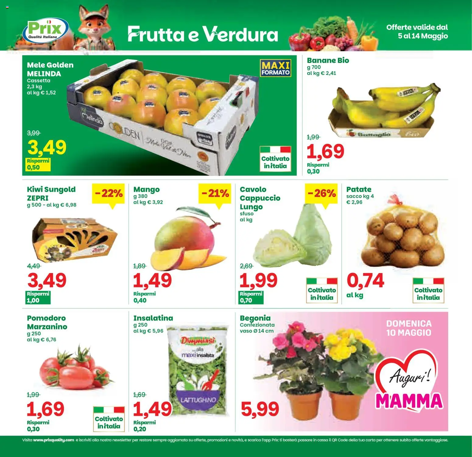 Volantino Prix del 05.05.2026 | Pagina: 8 | Prodotti: Mele, Banane, Kiwi, Mango