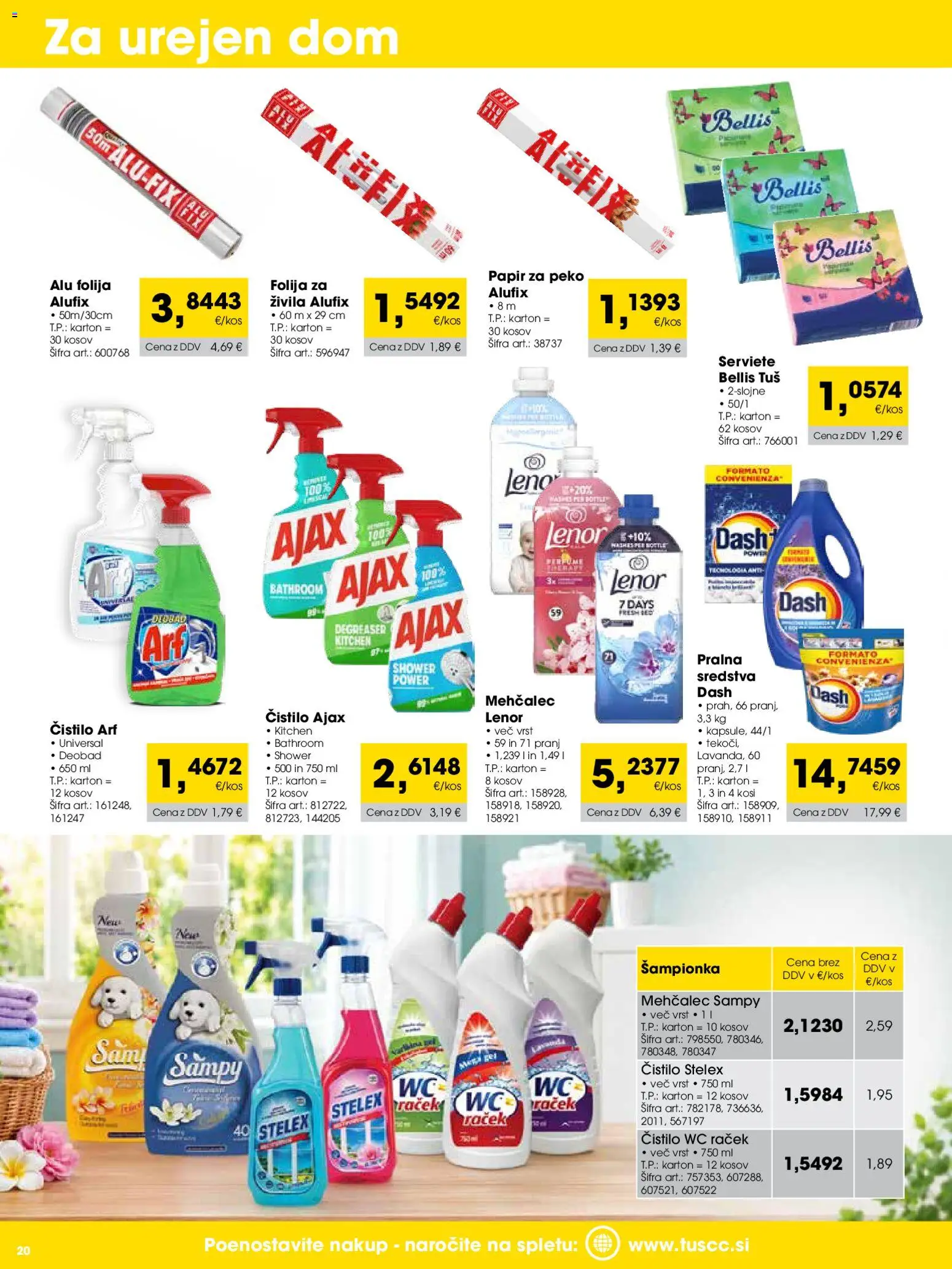 Novi Tuš katalog ponudbe – veljaven od 01.06.2026 | Stran: 20 | Izdelki: Mehčalec, Folija