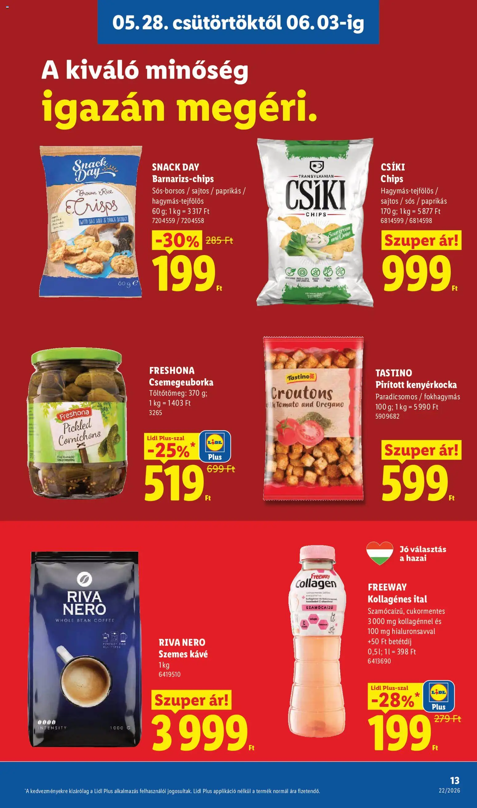 Lidl akciós ujság - amely érvényes a következő dátumtól: 28.05.2026 | Oldal: 13