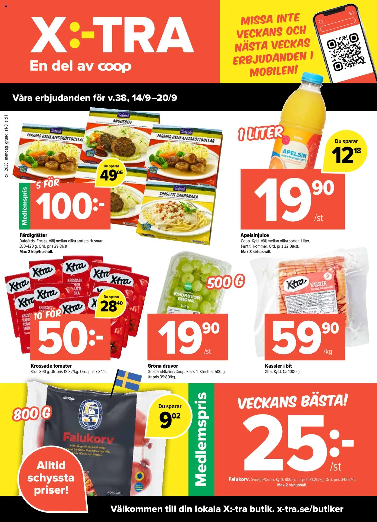 Coop X:-TRA reklamblad aktuell från 14/09/2026 | Sida: 1