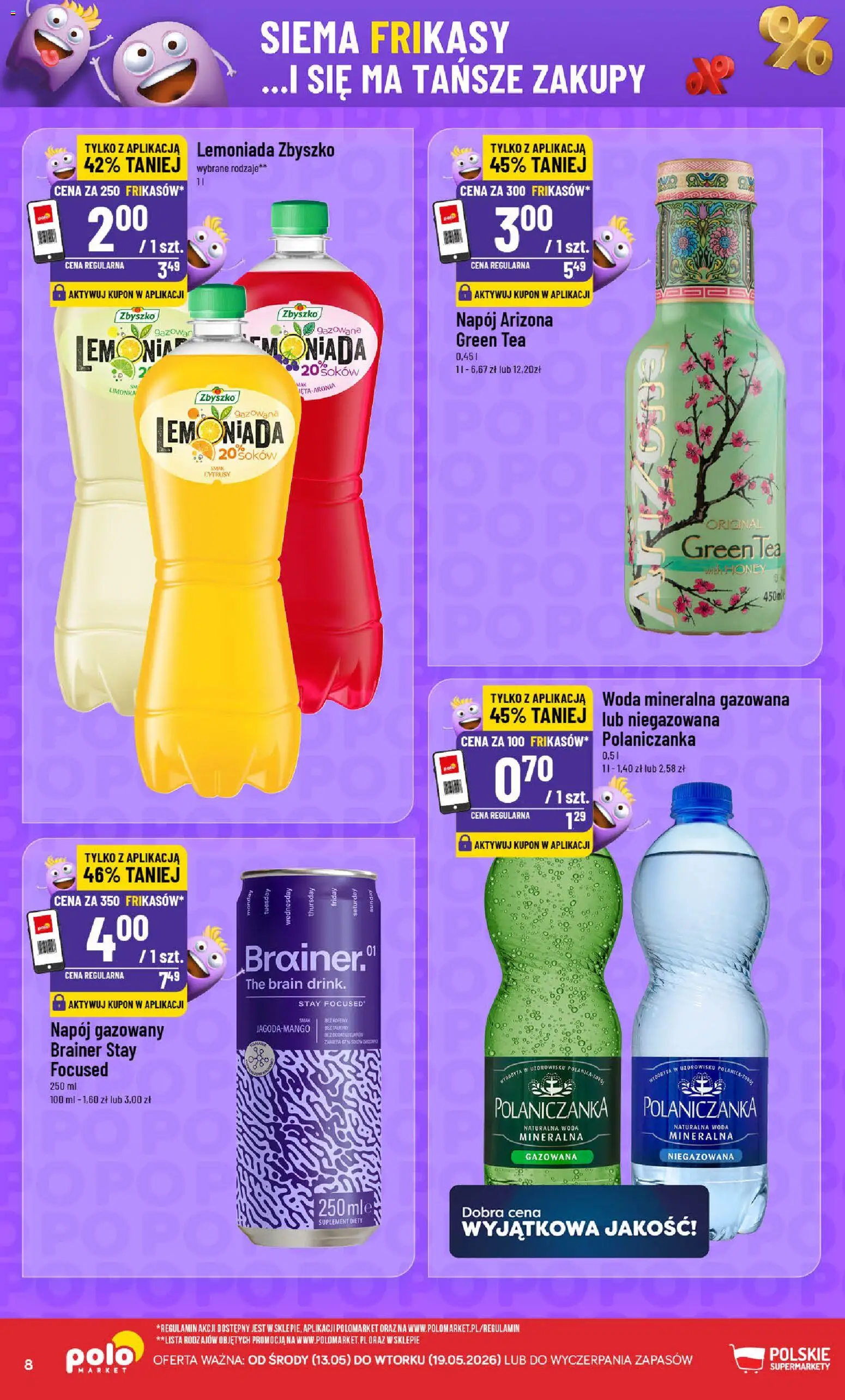 POLOmarket gazetka - Frikasowe Hity od 13.05.2026 | Strona: 8 | Produkty: Limonka, Woda