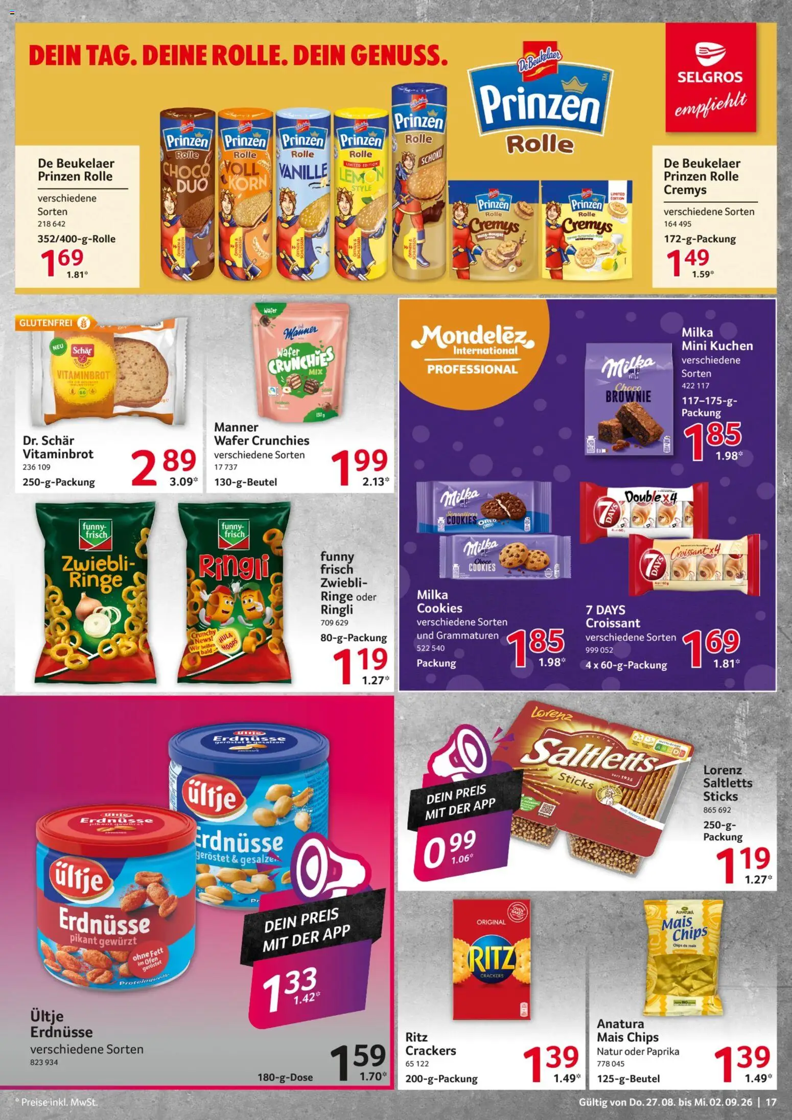 Selgros Prospekt – gültig ab 27.08.2026 | Seite: 17 | Produkte: Mais, Milka, Croissant, Paprika