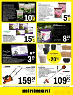 Minimani-mainoslehti voimassa 13.05.2026 alkaen | Sivu: 9 | Tuotteet: Raivaussaha, Ruohonleikkuri