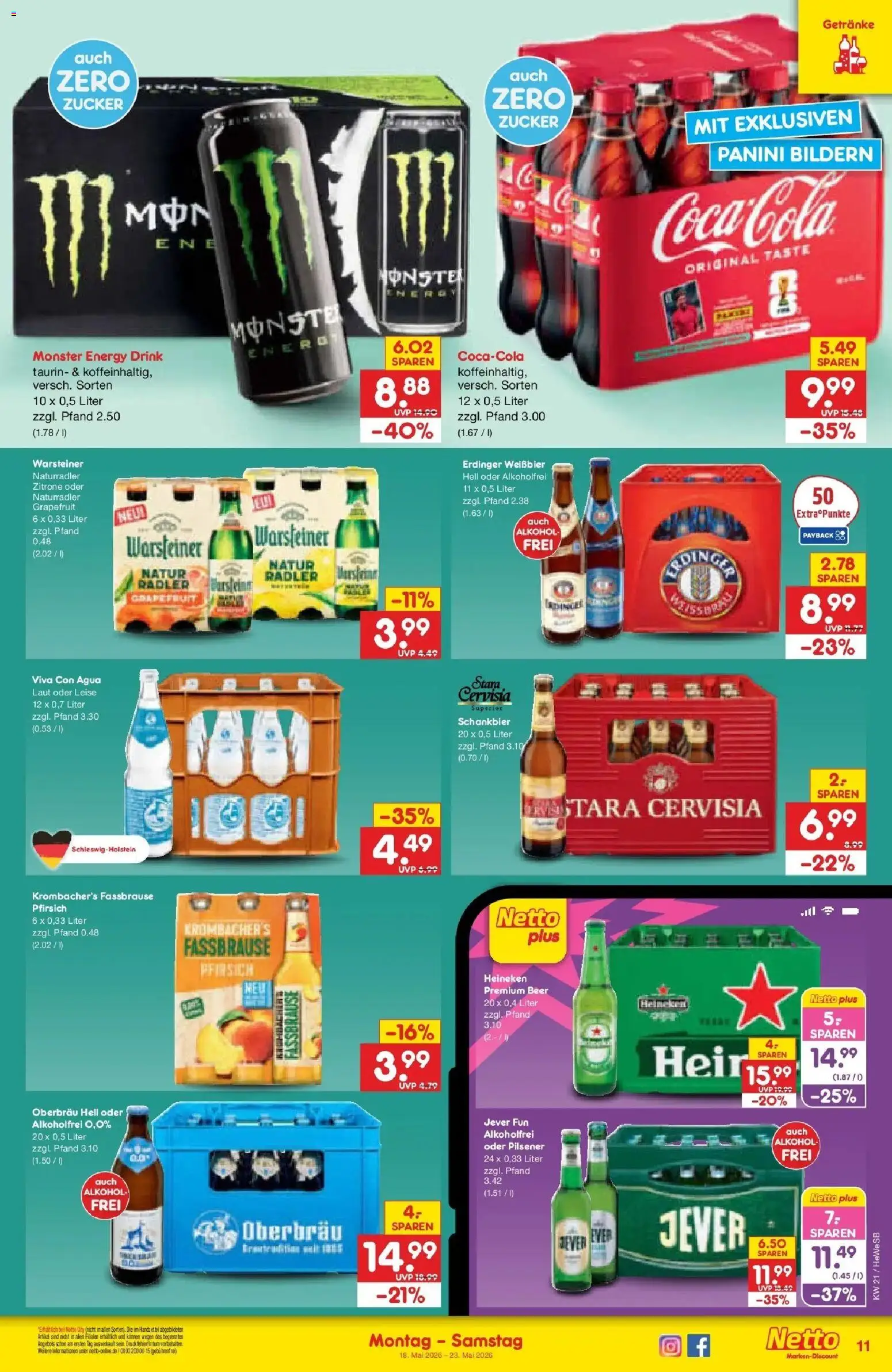 Netto Marken-Discount Prospekt Hamburg	 – gültig ab 17.05.2026 | Seite: 11 | Produkte: Erdinger, Energy, Radler, Zitrone