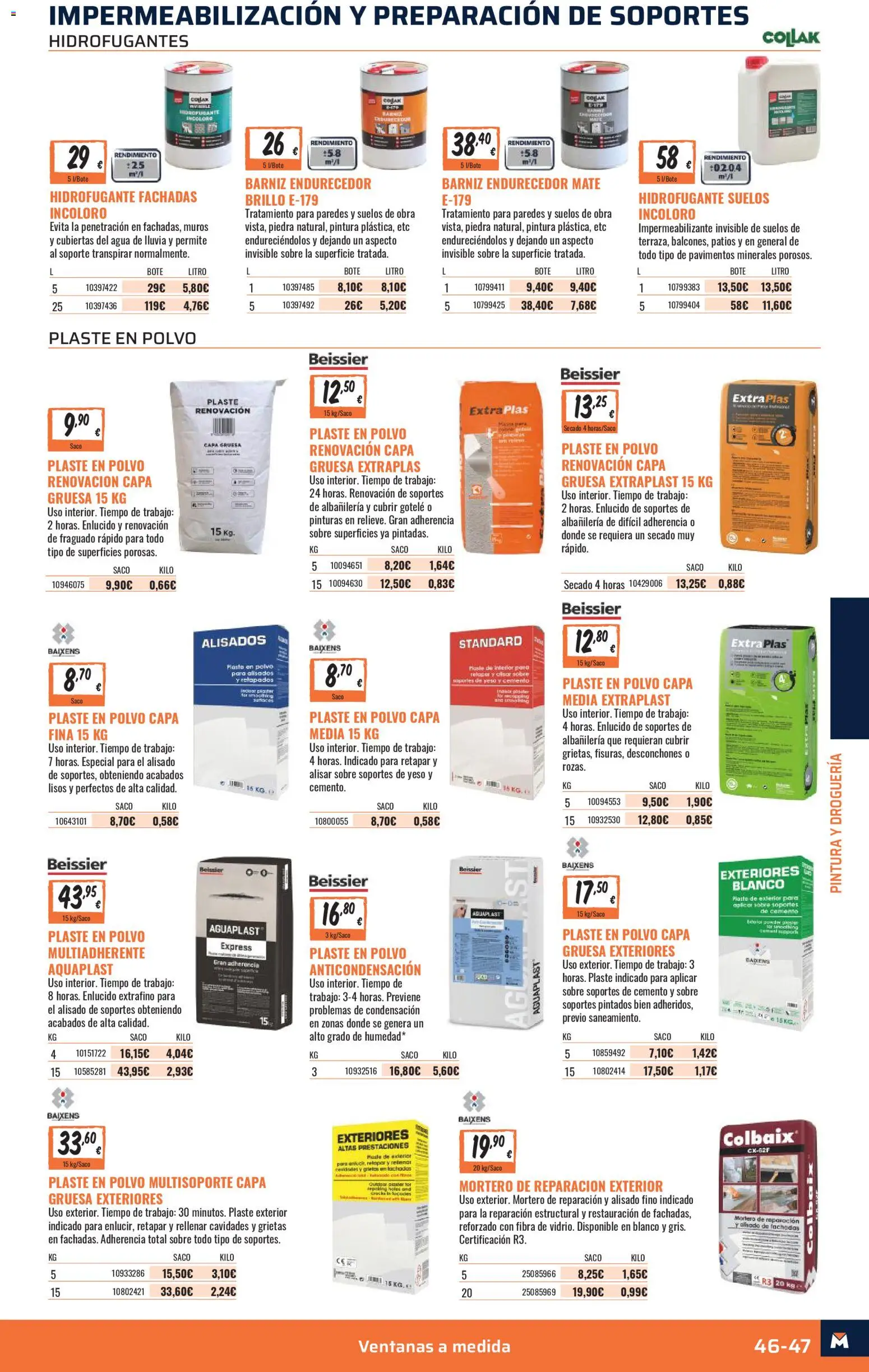 Obramat - Reformas Otono Imprenta Almacenes 16 Palma 2026 │ válido desde el 09/10/2026 | Página: 47 | Productos: Polvo, General, Cemento, Agua