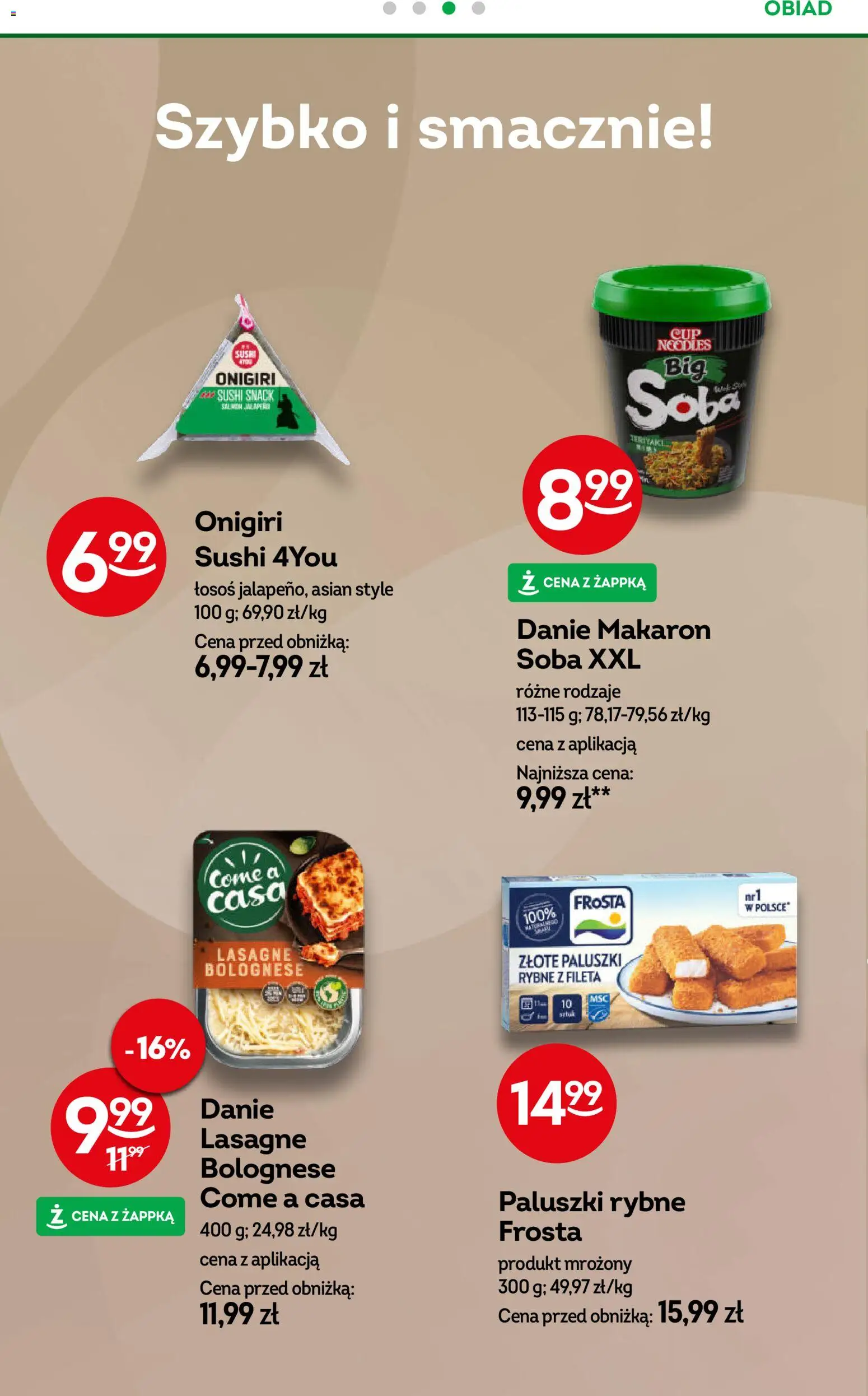 Żabka gazetka od 01.07.2026 | Strona: 86 | Produkty: Lasagne, Paluszki rybne, Łosoś, Sushi