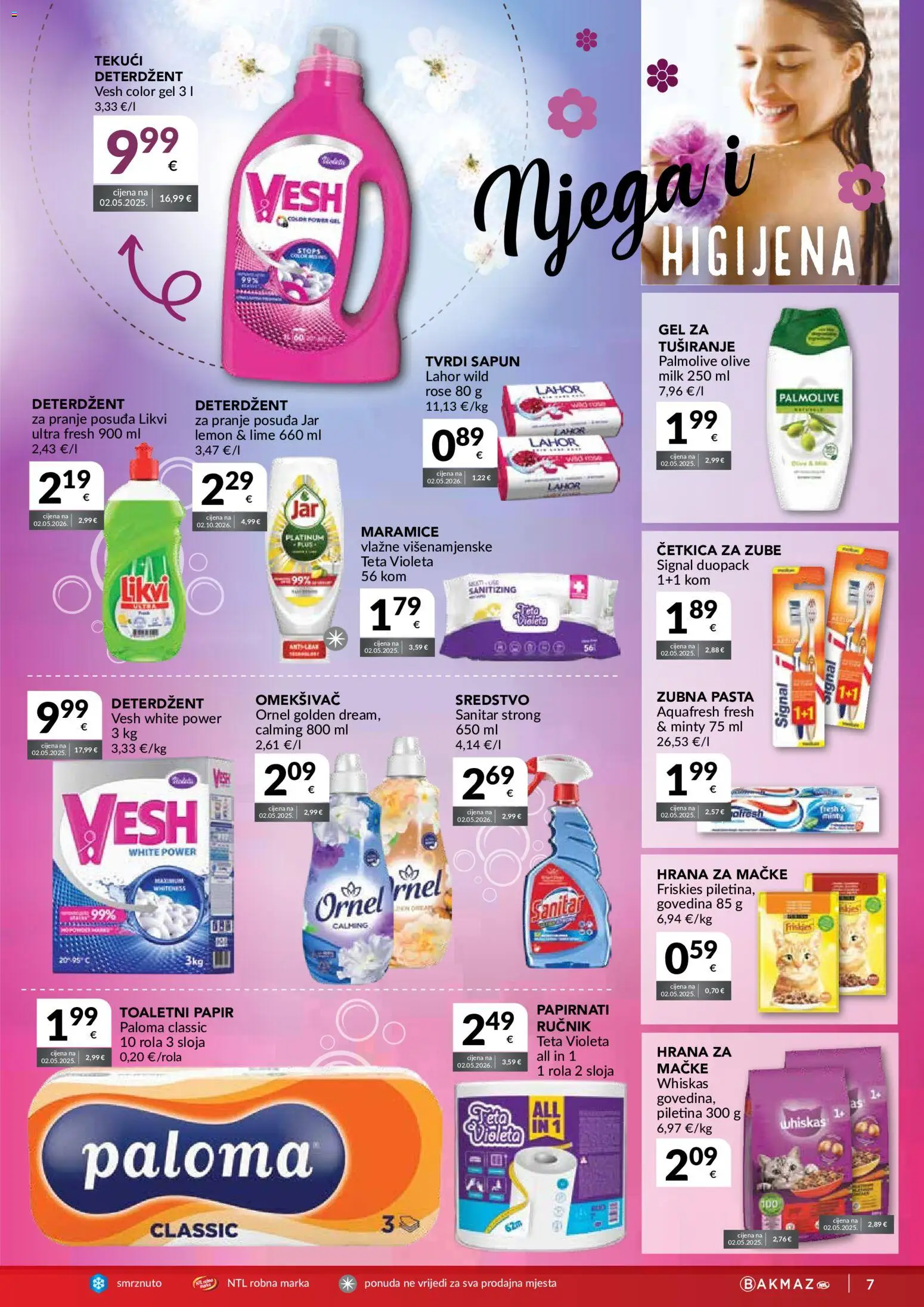 Bakmaz katalog | vrijedi od 21.10.2026 | Stranica: 7 | Proizvodi: Piletina, Toaletni papir, Hrana za mačke, Tekući deterdžent
