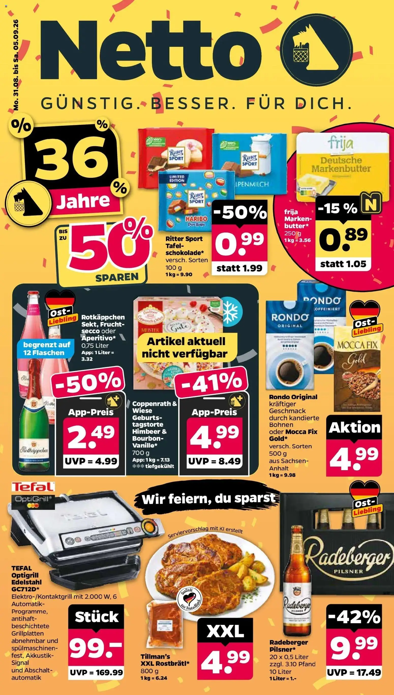 Netto Aktueller Prospekt – gültig ab 30.08.2026 | Seite: 1 | Produkte: Haribo, Ritter sport, Rotkäppchen, Bourbon