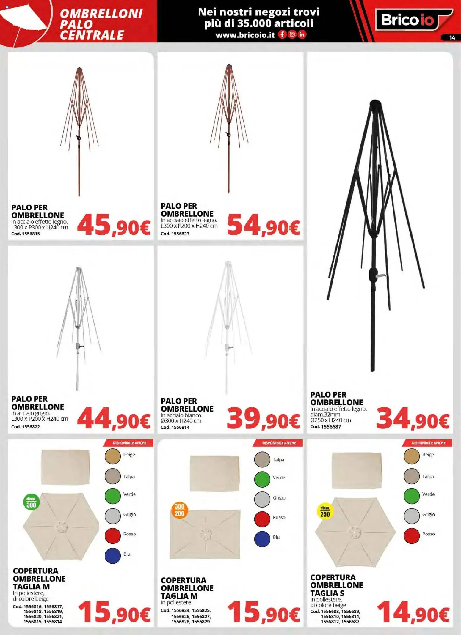 Volantino Brico io del 30.03.2026 | Pagina: 14 | Prodotti: Ombrellone