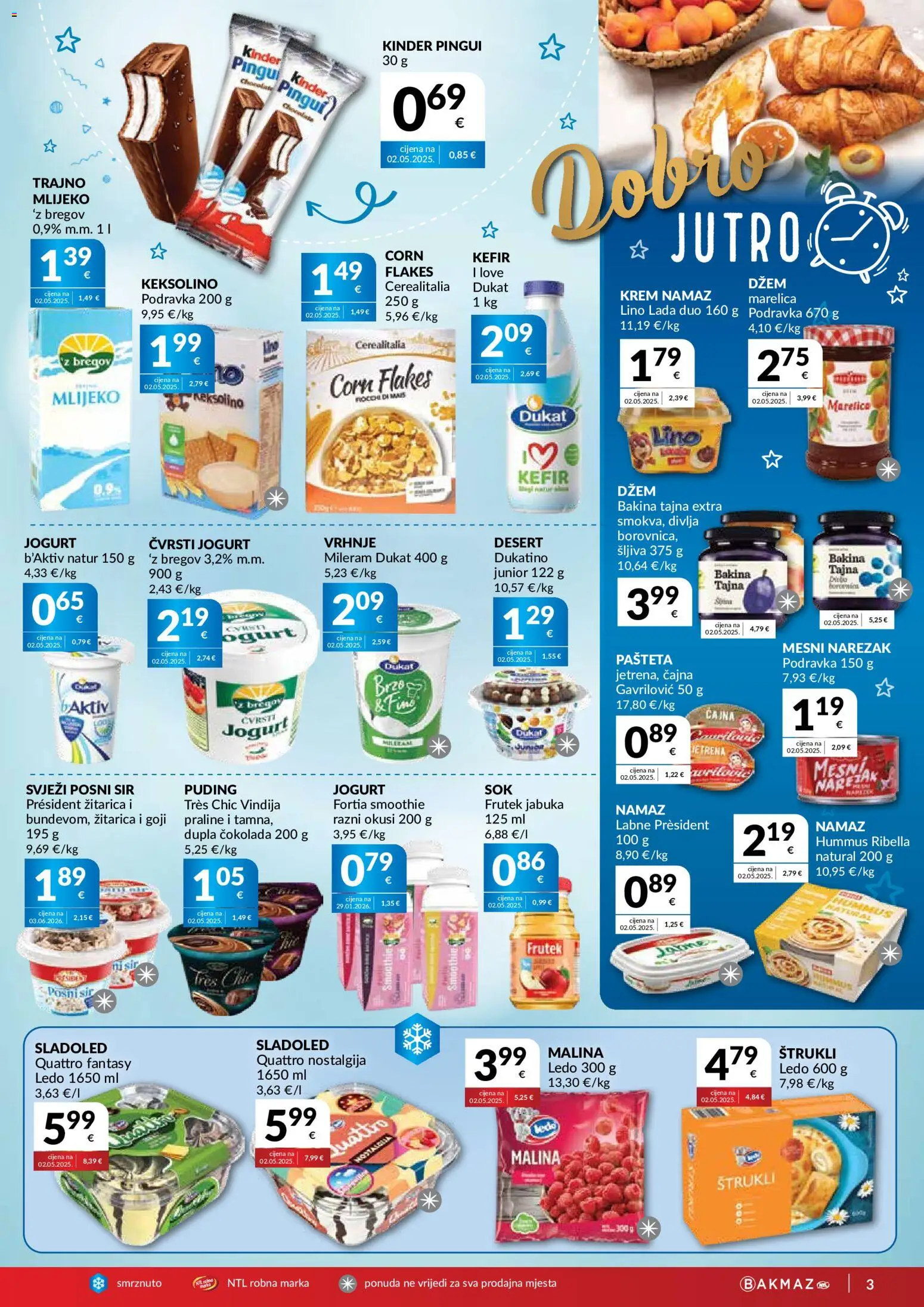 Bakmaz katalog | vrijedi od 26.08.2026 | Stranica: 3 | Proizvodi: Jogurt, Pašteta, Smoothie, Mileram