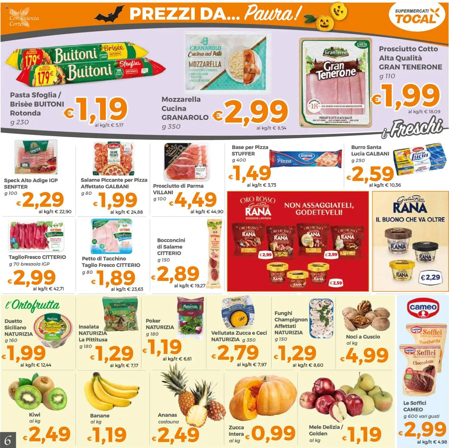 Volantino Tocal del 20/10/2026 | Pagina: 6 | Prodotti: Prosciutto Cotto, Cioccolato, Pasta sfoglia, Burro