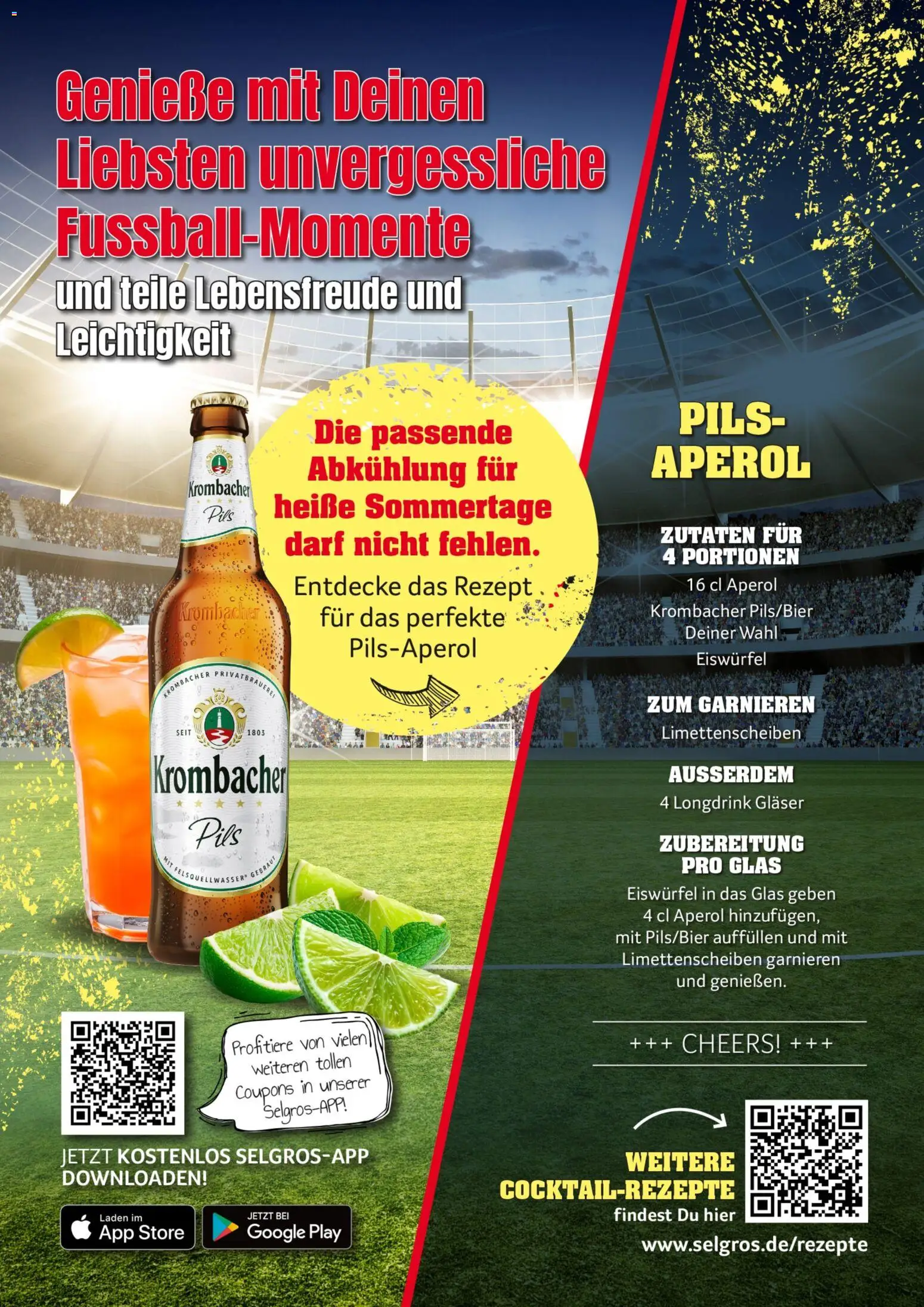 Selgros Fußball Countdown – gültig ab 15.07.2026 | Seite: 2 | Produkte: Pils, Krombacher, Aperol