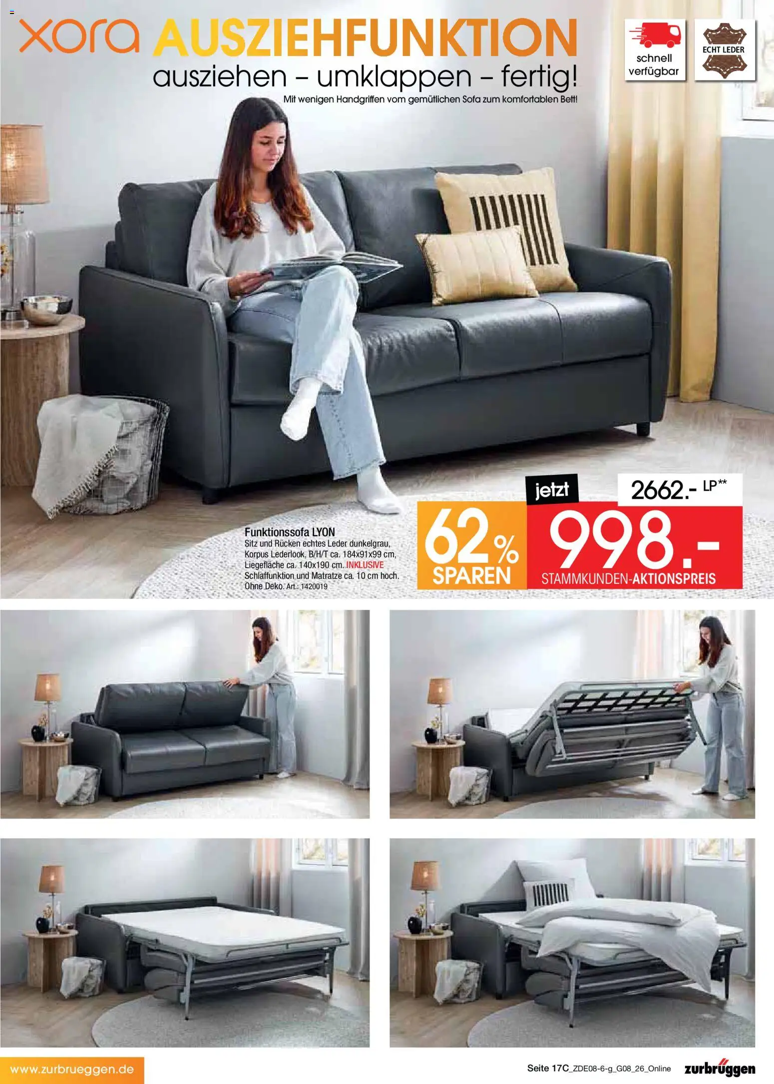 Zurbrüggen Bonus sonder-tage – gültig ab 31.07.2026 | Seite: 23 | Produkte: Bett, Matratze, Sofa