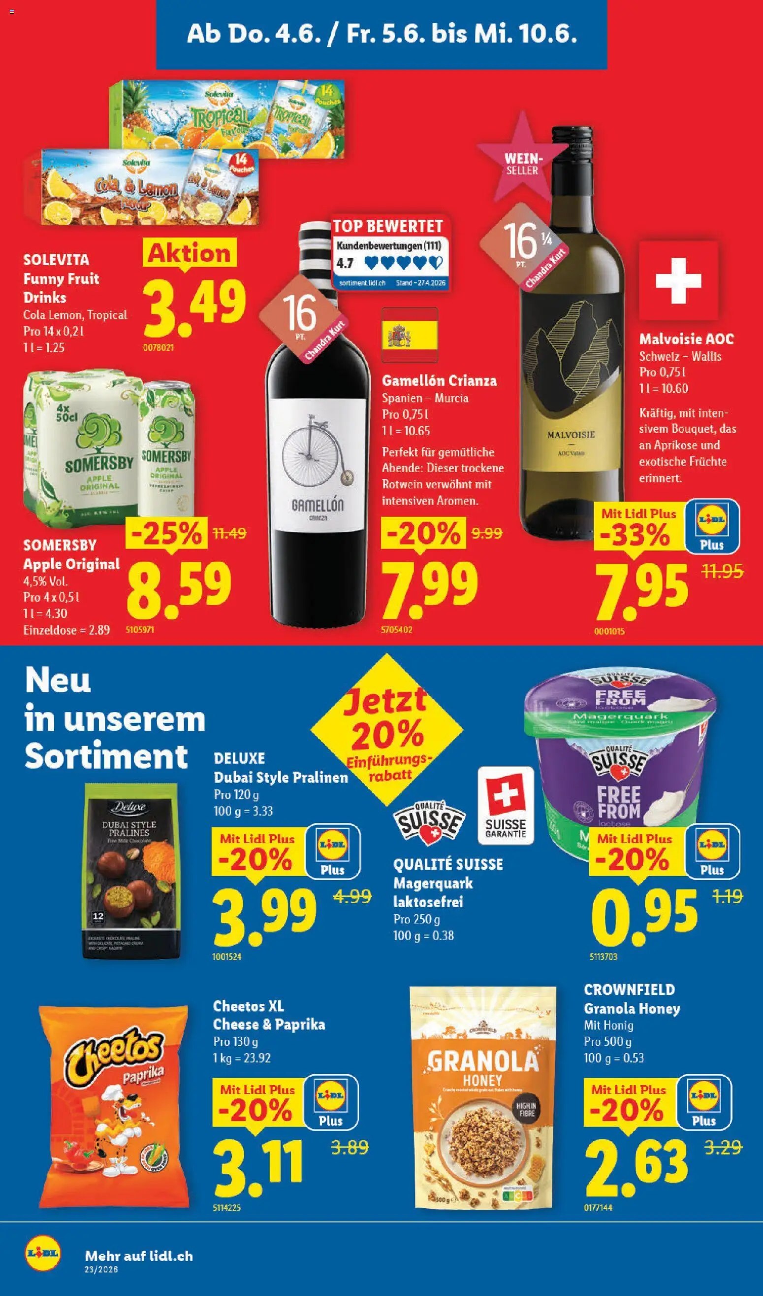 Lidl aktionen – gültig ab 04.06.2026 | Seite: 12 | Produkte: Wein, Früchte, Top, Apple