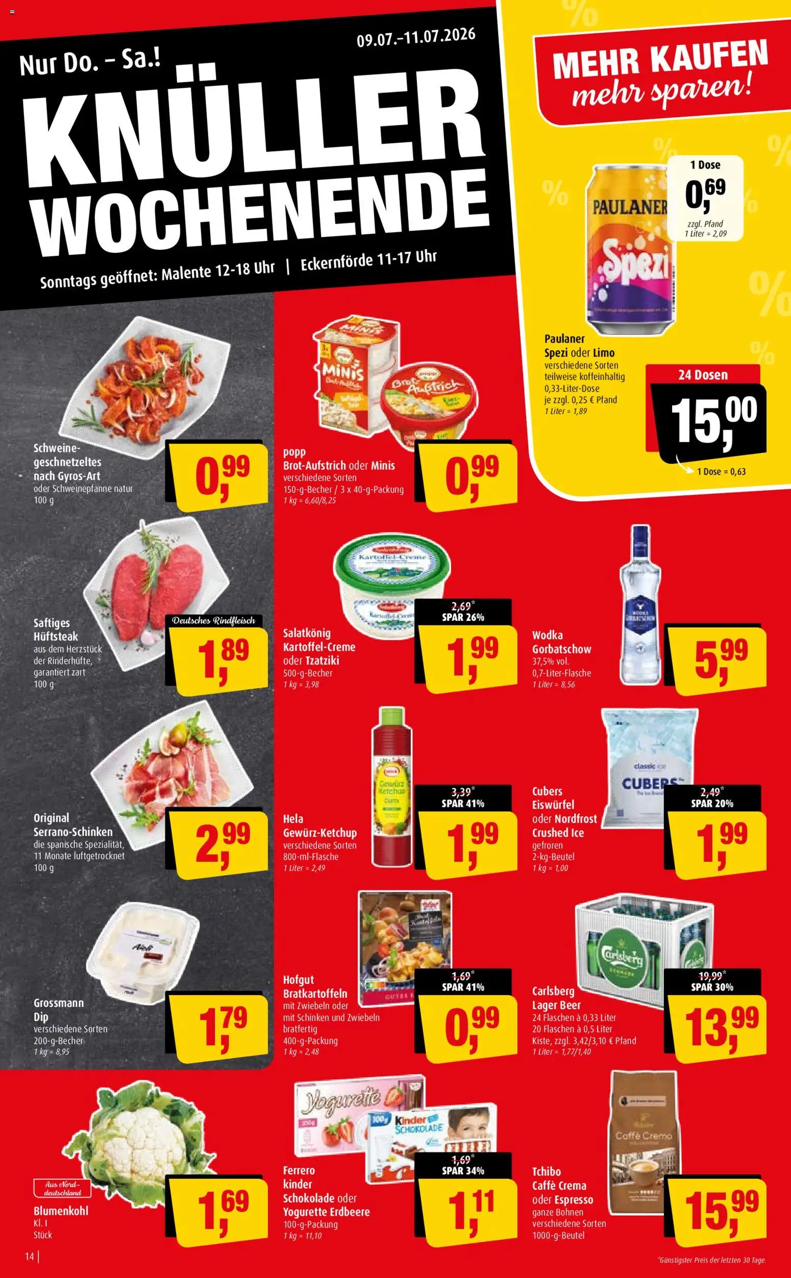 Markant Prospekt – gültig ab 06.07.2026 | Seite: 14 | Produkte: Kinder schokolade, Yogurette, Schokolade, Paulaner