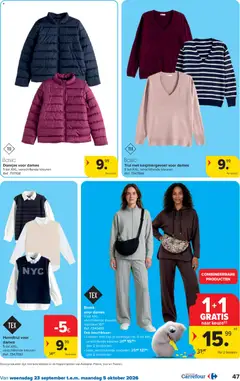 Broek voor dames, S tot XXL, verschillende kleuren - Voorbeeld van een folder van Carrefour, geldig van 23/09/2026 | Pagina: 47