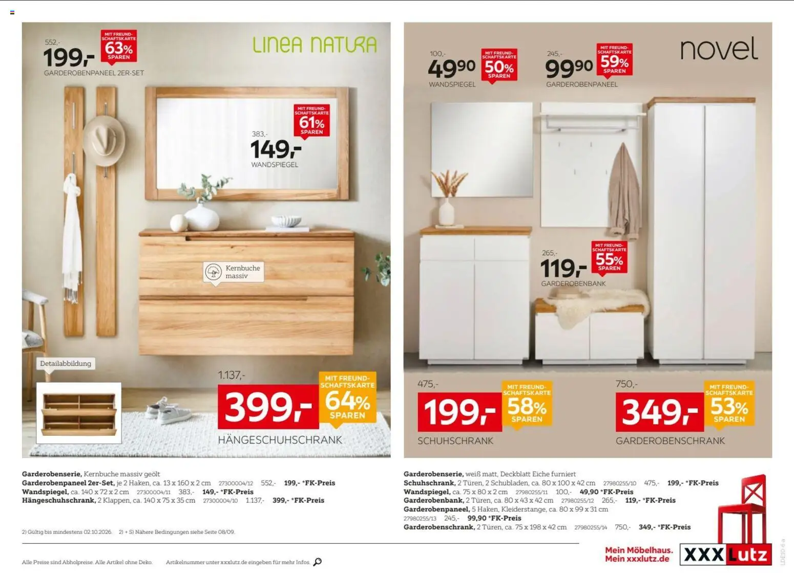 XXXLutz Prospekt – gültig ab 19.09.2026 | Seite: 15 | Produkte: Wandspiegel, Garderobenschrank