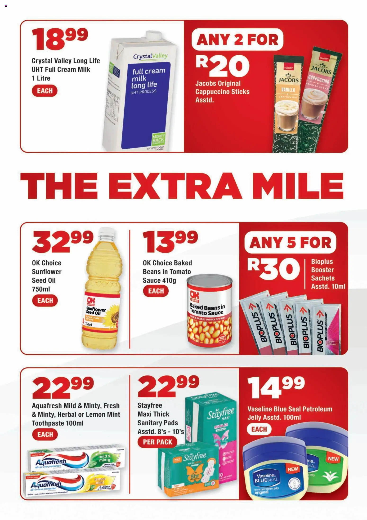 New OK Foods catalogue – valid from 07/09/2026 | Page: 3 | Products: Milk, Toothpaste, Sauce, Sugar