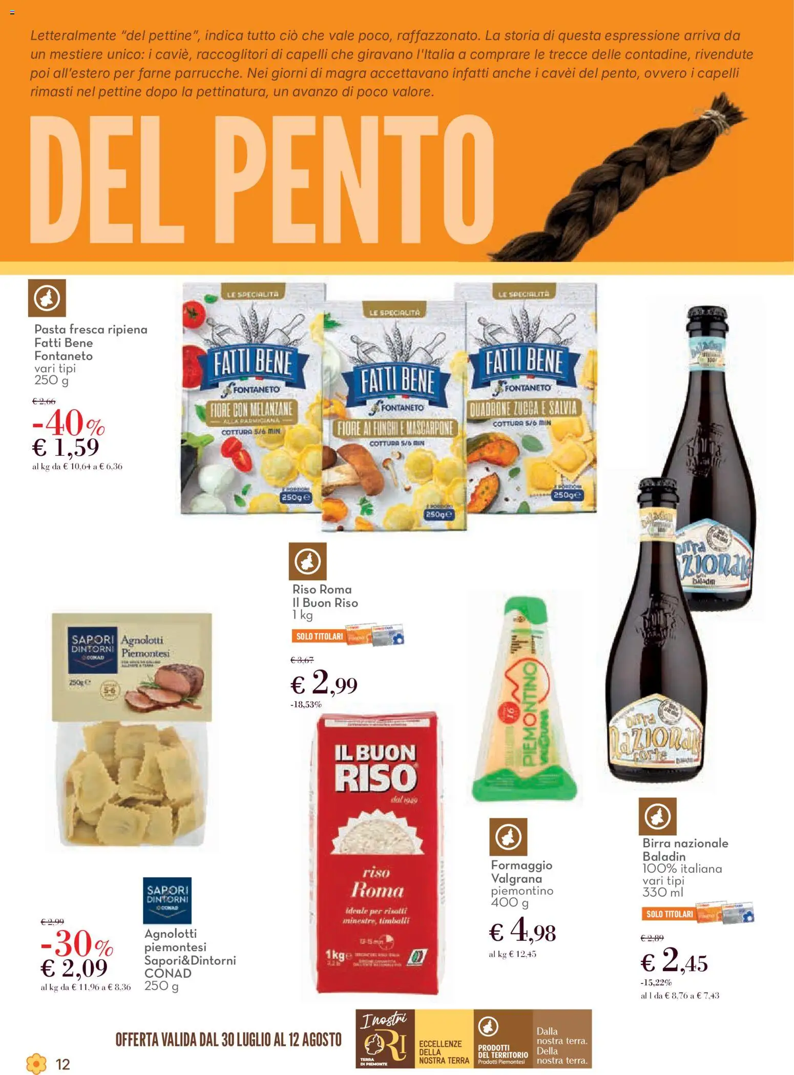 Volantino Conad del 30/07/2026 | Pagina: 12 | Prodotti: Birra, Pasta, Funghi, Mascarpone