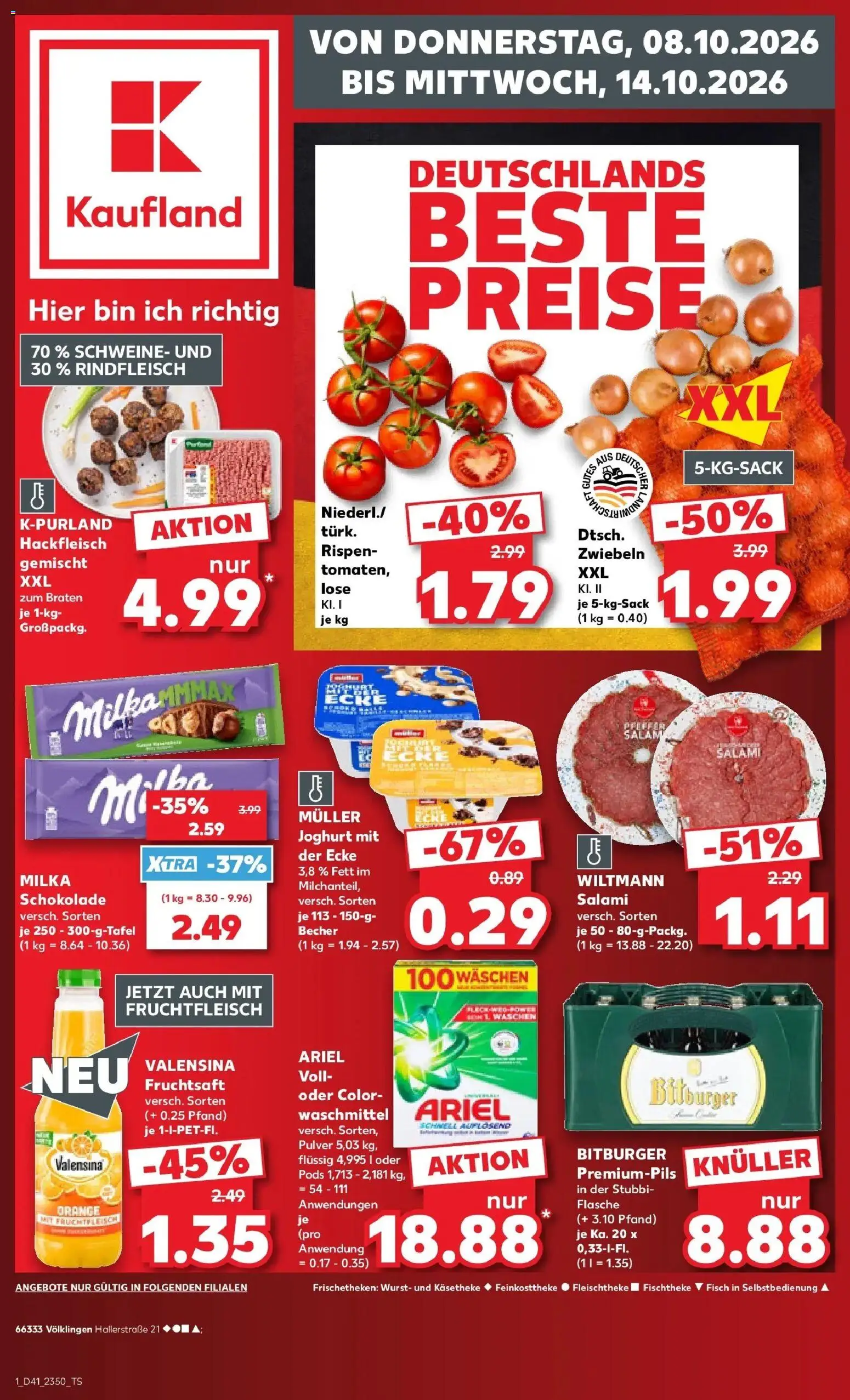 Prospekt Kaufland ab 05.10.2026 » Angebote Online zum Blättern | Seite: 11 | Produkte: Bitburger, Milka, Zwiebeln, Hackfleisch