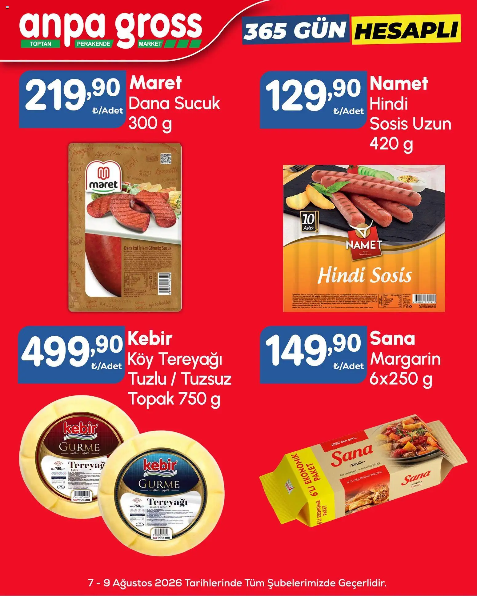 Anpa Gross Katalog - 07 Ağustos 2026 tarihinden itibaren geçerlidir | Sayfa: 16 | Ürünler: Tereyağı, Sosis, Izgara, Sucuk