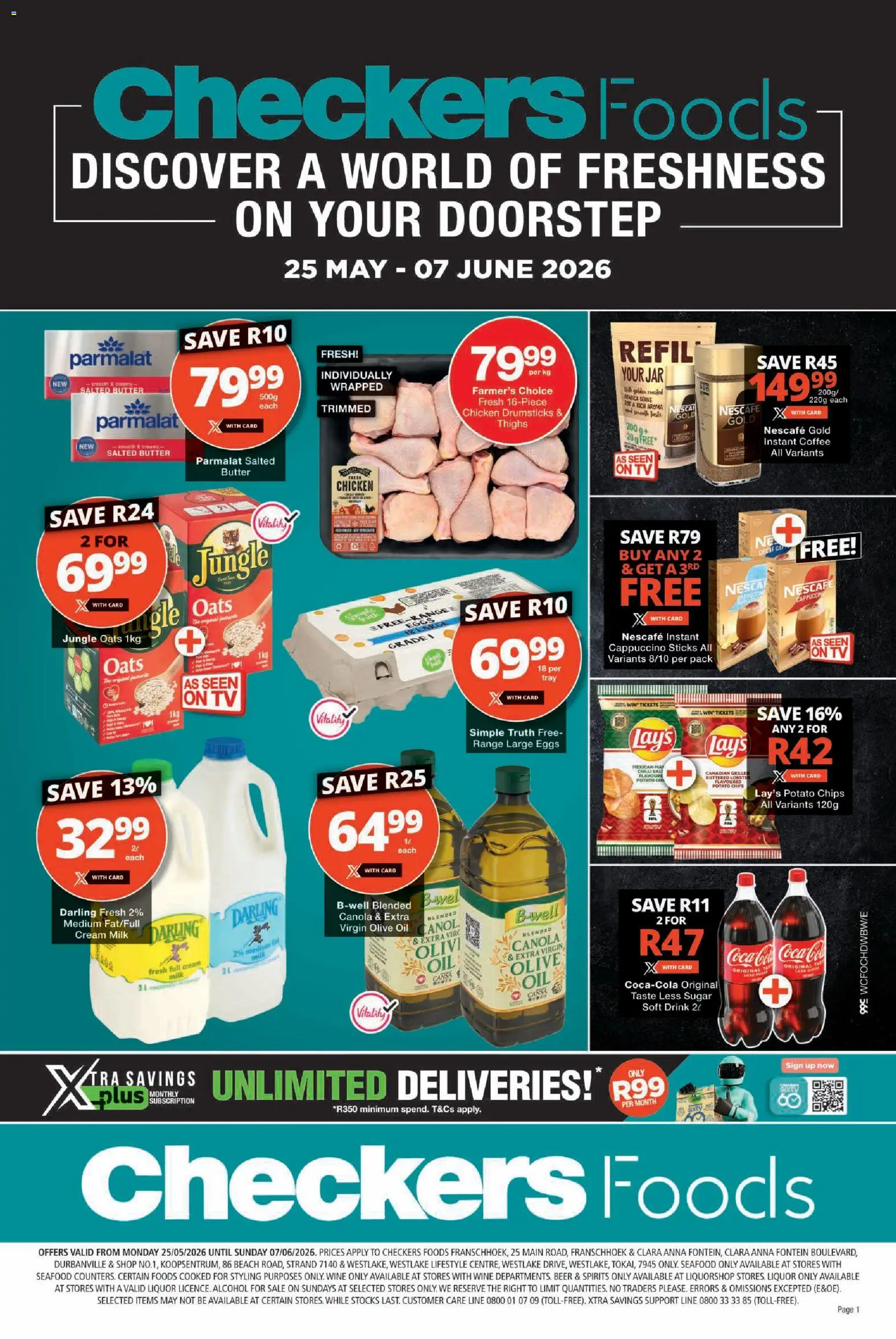 New Checkers catalogue – valid from 25.05.2026 | Page: 1 | Products: Tray, Oats, Oil, Chilli