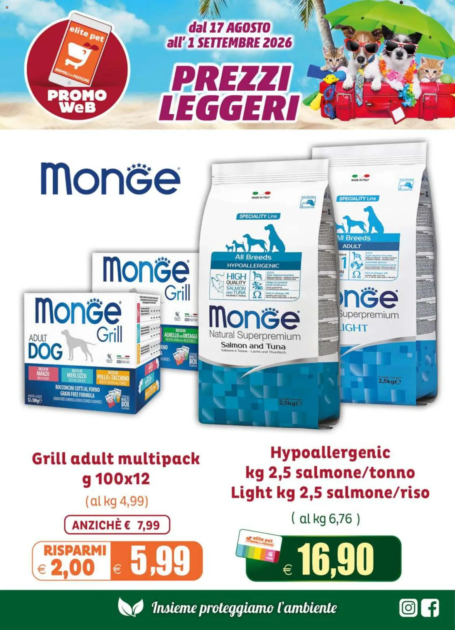 Volantino Elite Supermercati del 17/08/2026 | Pagina: 2 | Prodotti: Salmone, Manzo, Tacchino, Tonno